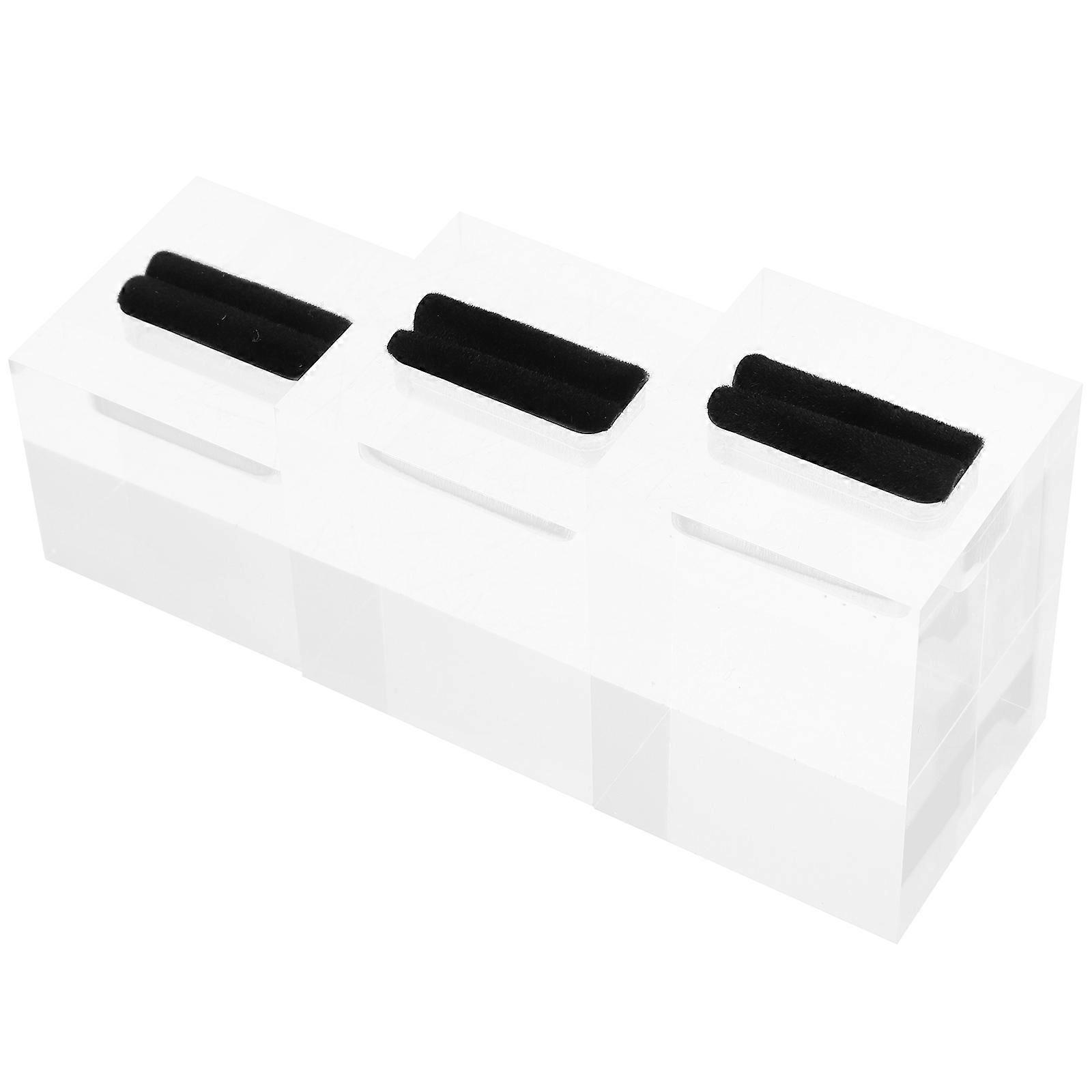 Rings Display Stand 15 Pcs Simple Design Prevent Jewelry Loss For Office Use 4x4x3.5cm Transparent