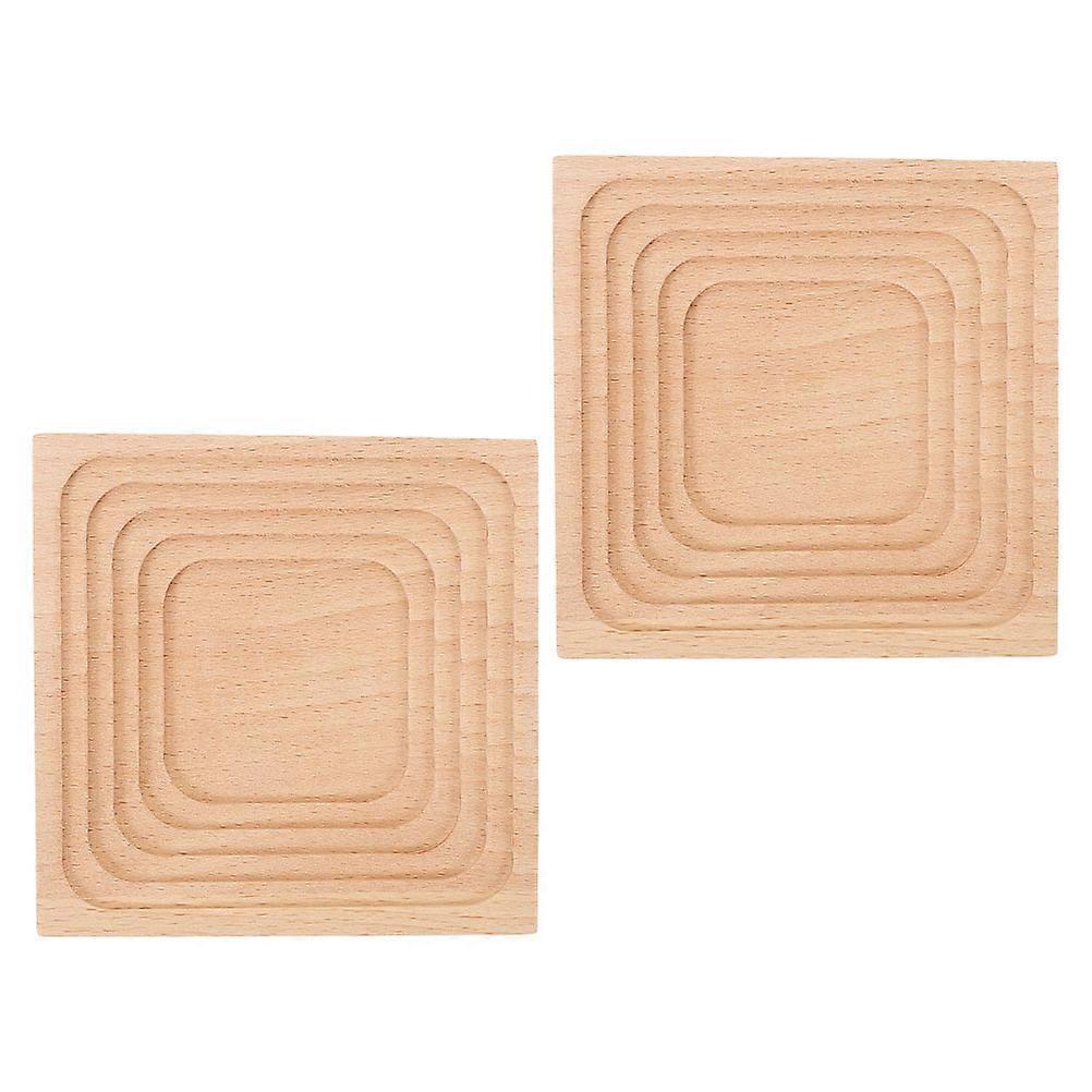 Bread Tray for Serving 6Pcs Wooden Wave Shaped Beige Serving Trays