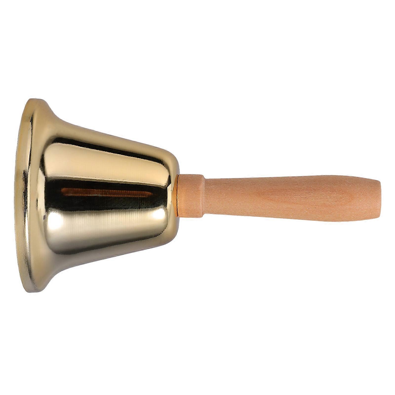 Dinner Bell Metal Handheld Bell for Calling Help 3Pcs Golden