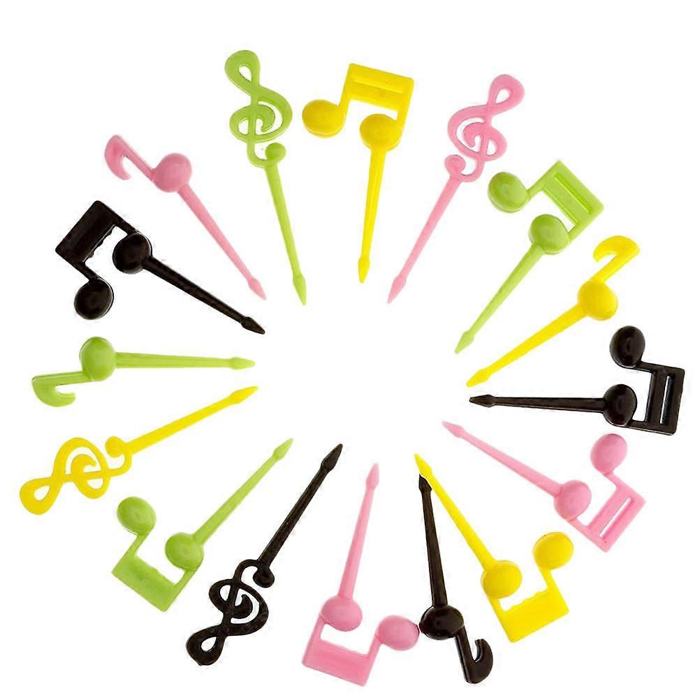 Fruit Picks For Party 32Pcs Music Note Children Forks Assorted Color Cleaning