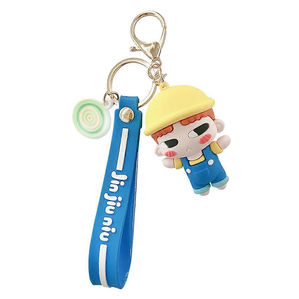 Decorative Key Pendant Cartoon Figure Key Ring for Use 2Pcs Set