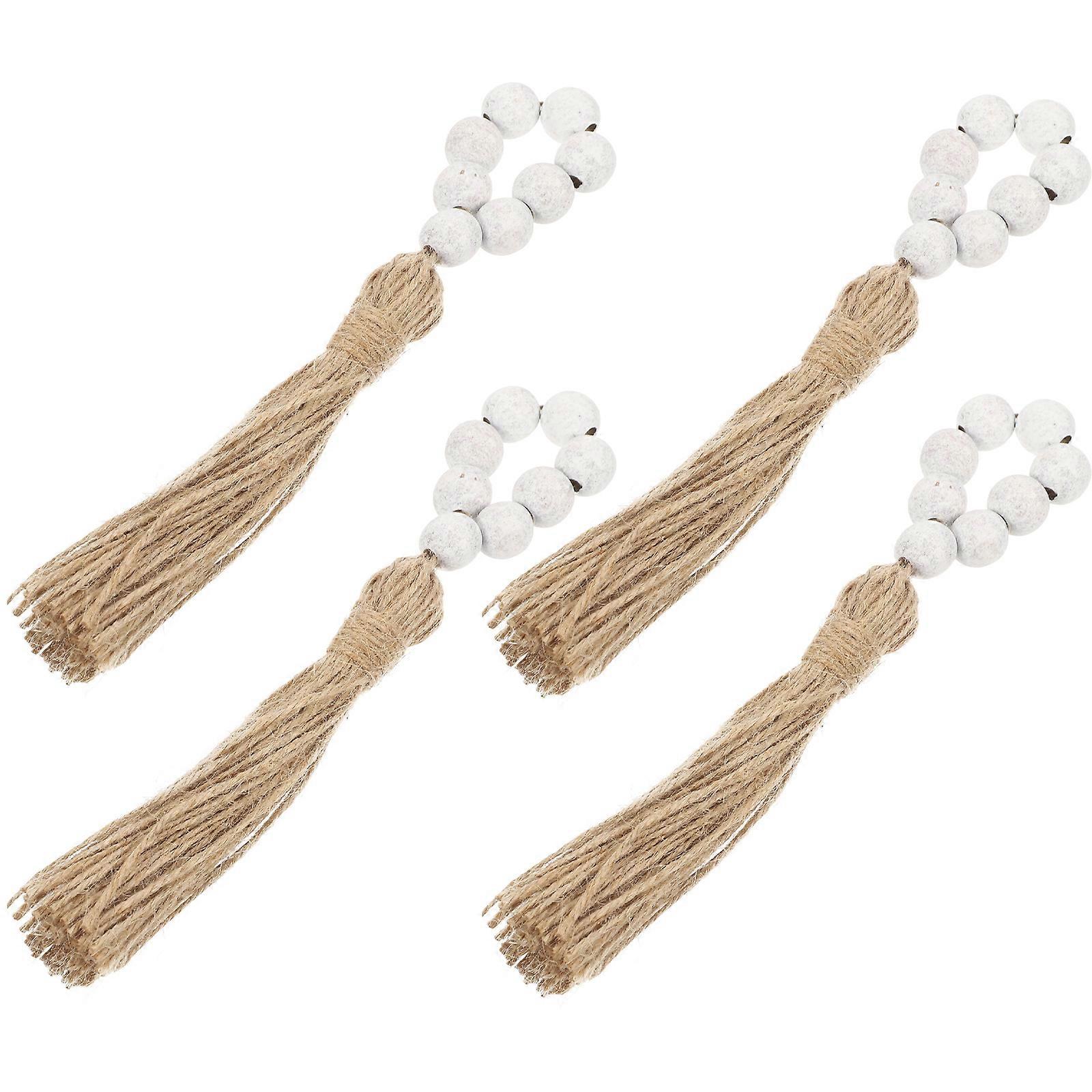 Decorative Wooden Beads Napkin Rings for Table Decor 20Pcs Set