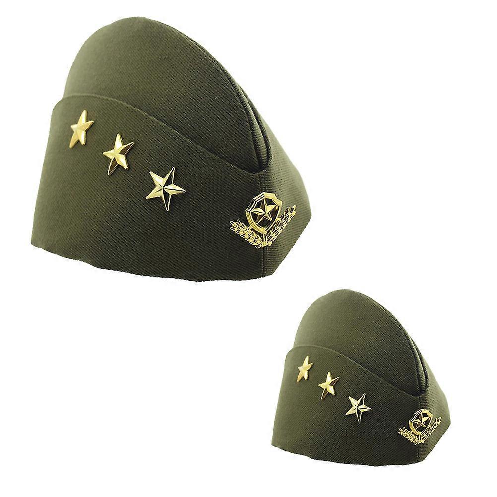Sailor Dance Hat Berets Hat for Wearing 4Pcs Olive Green Square Dance Cap