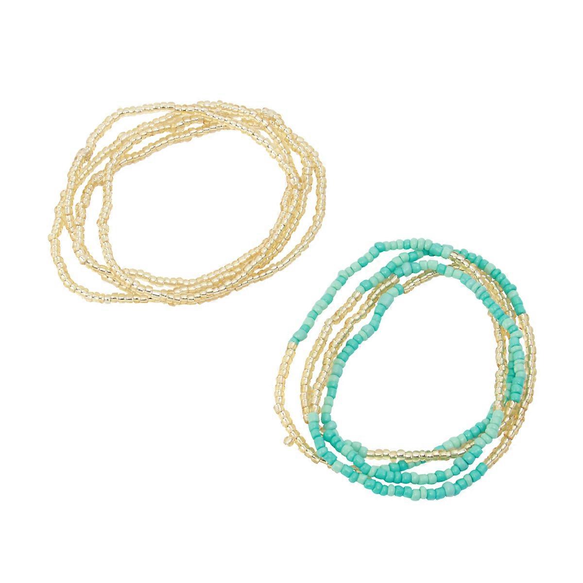 Waist Beads Bikini Chain for Decoration 2Pcs Double-String Beach Waist Chain