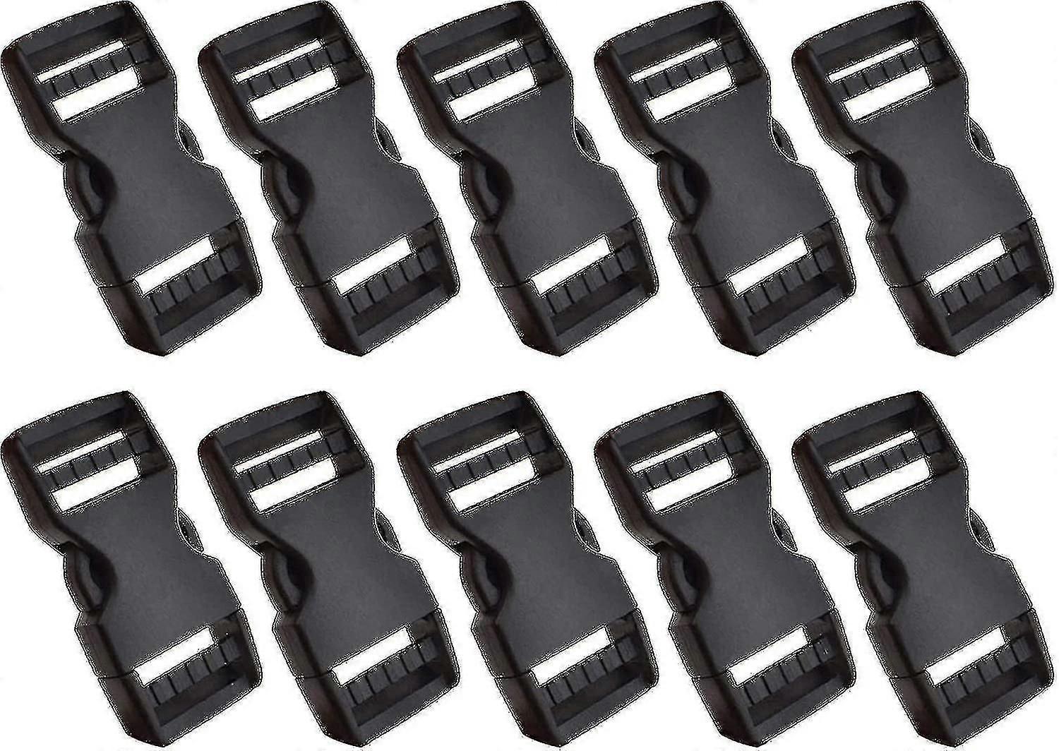 10pcs Adjustable Plastic Flat Side Quick Release Buckles Replacement No Sewing Clips For Backpacks Luggage