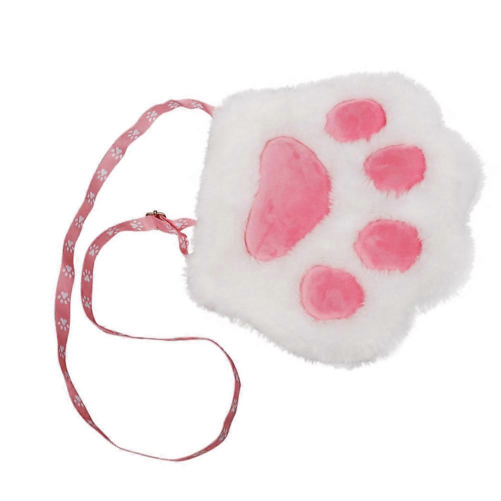 Portable Pouch Plush Cat's Paw Shape Handbag for Storage Use 6Pcs
