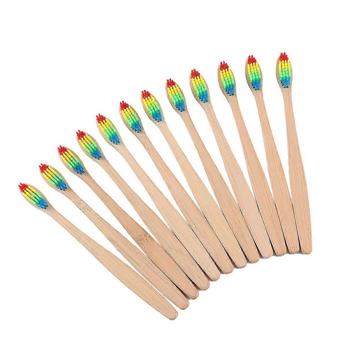 Biodegradable Bamboo Toothbrush Wooden Cleaning Brush 36Pcs Set