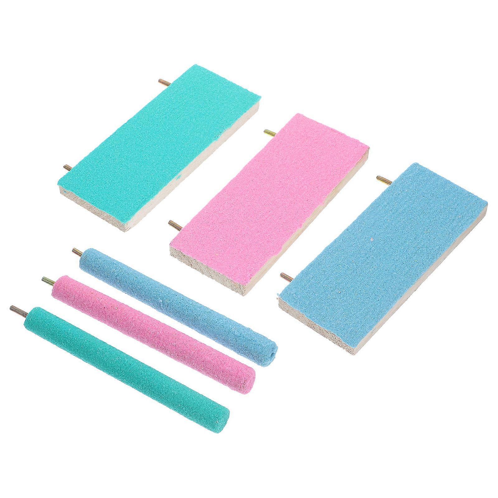 Parakeets Perch Toys 5 Sets Suitable For Bird Lovers Featuring Hard Coated Surface For Beak Trimming And Grip Comfort