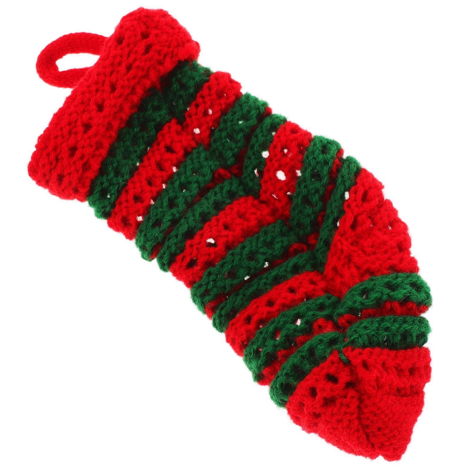 Christmas Stocking Small Knit Christmas Stocking for Candy 2Pcs Hanging Socks