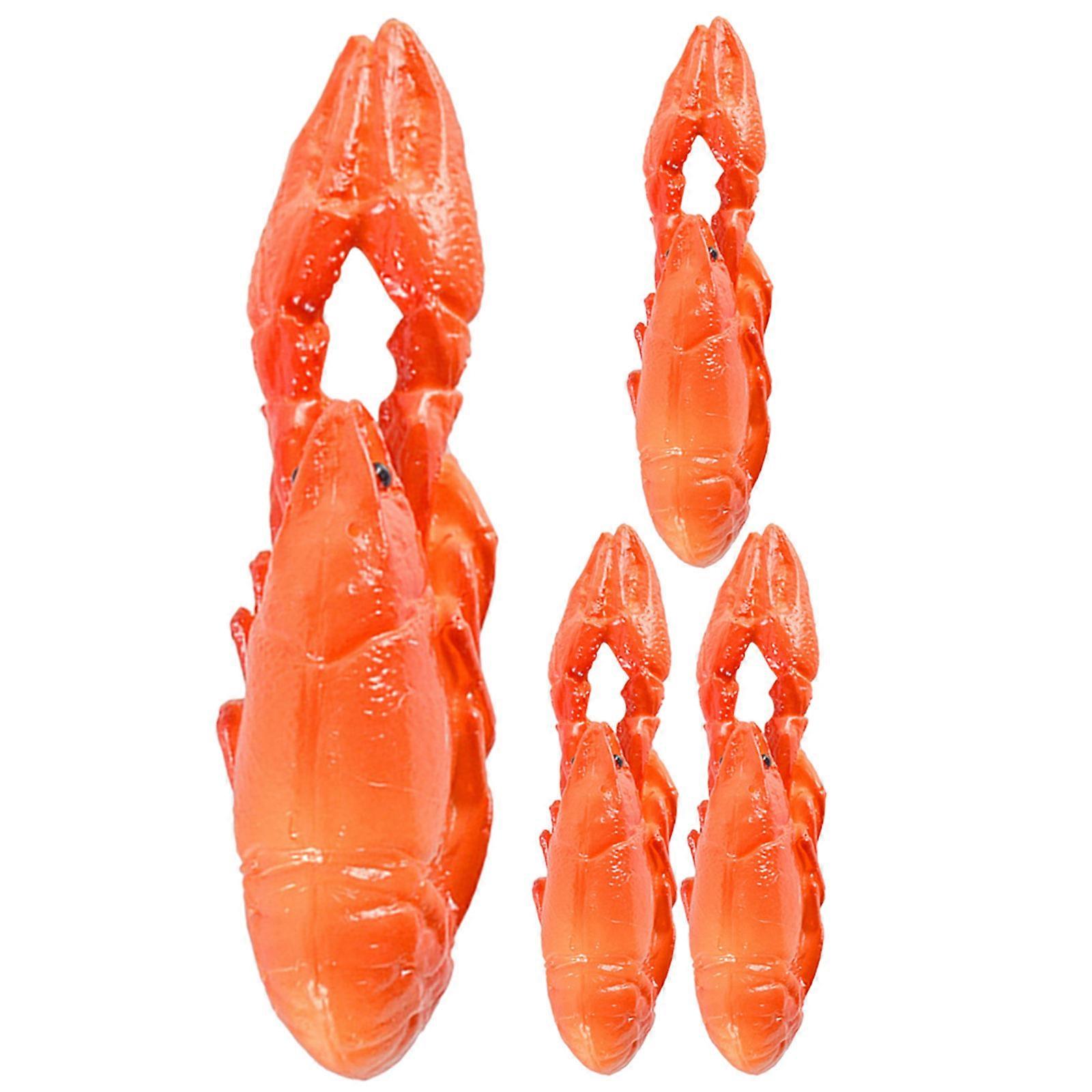Artificial Lobster Model for Decoration 4Pcs Lifelike Simulation Lobster Figures