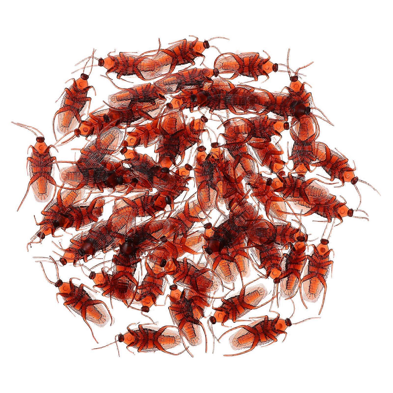 Brown Plastic Fake Simulation Bugs for Halloween Prank 180Pcs