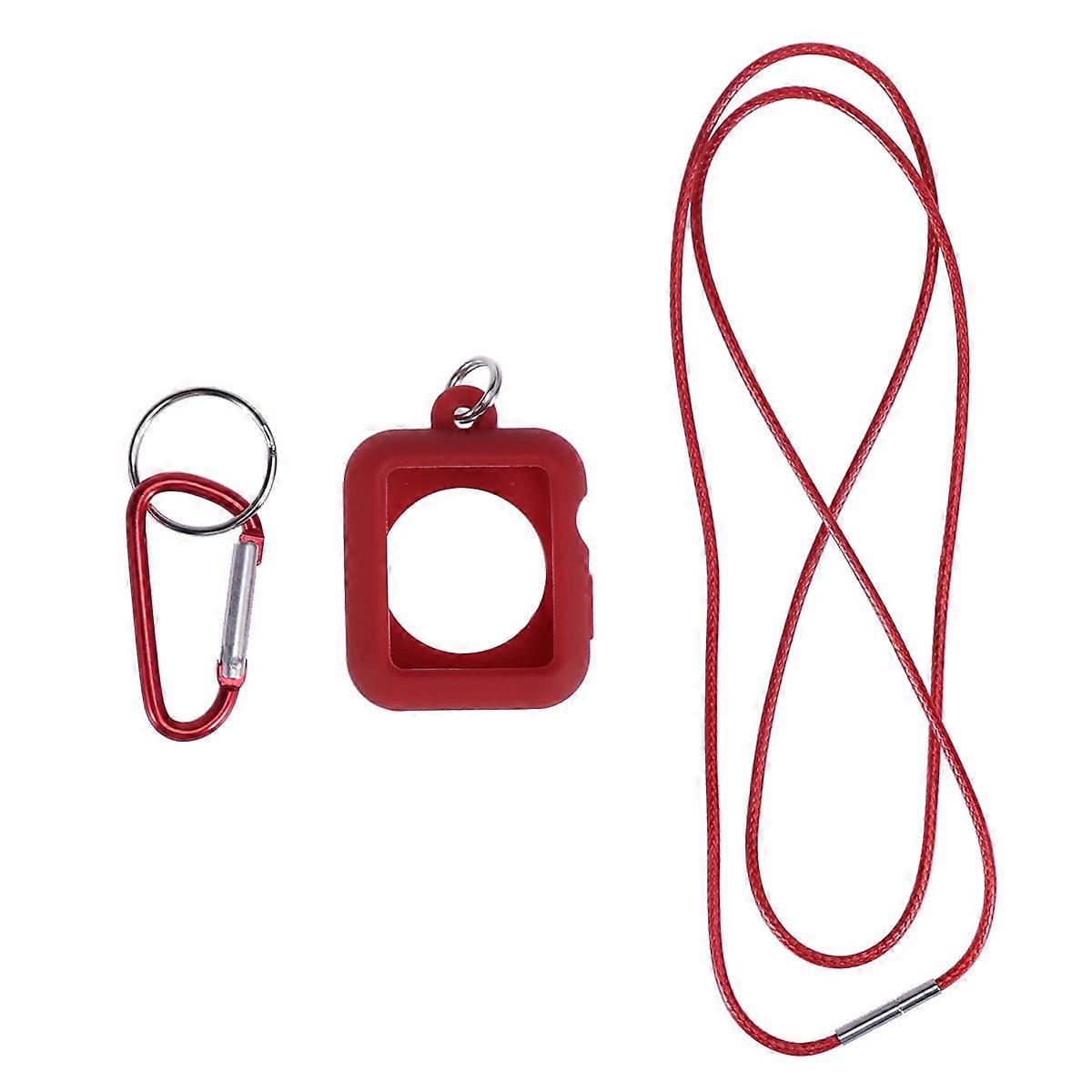Silicone Watch Case Protective Shell for Watch Use 3Pcs Red Pendant Necklace