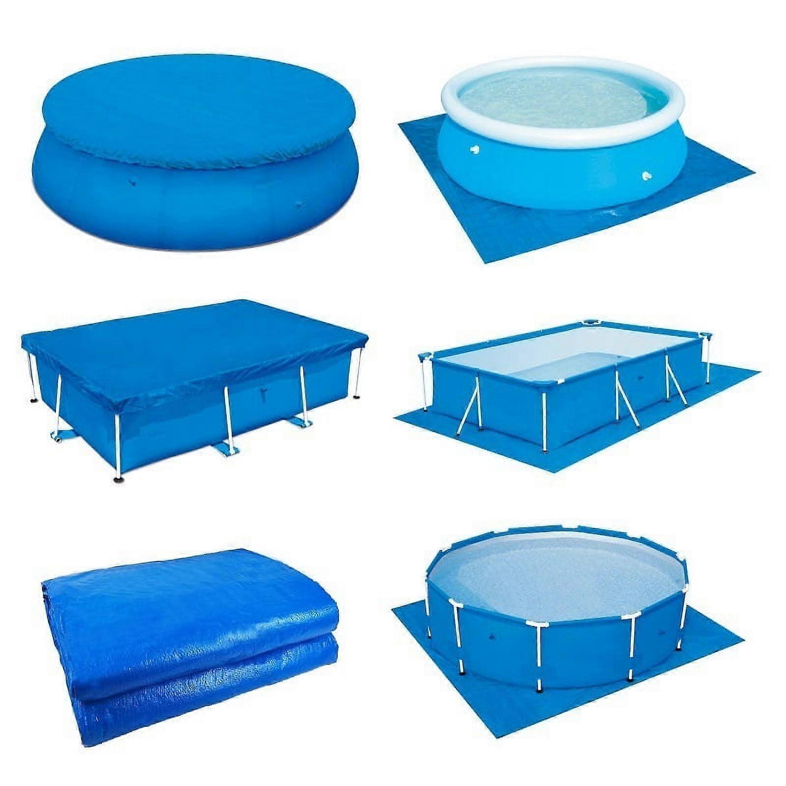 Luniquz Rectangle Pool Cover, Solar Cover for Swimming Pools, Durable Frame, Dustproof & Rainproof, Compatible with Inflatable Family Pools, Paddling