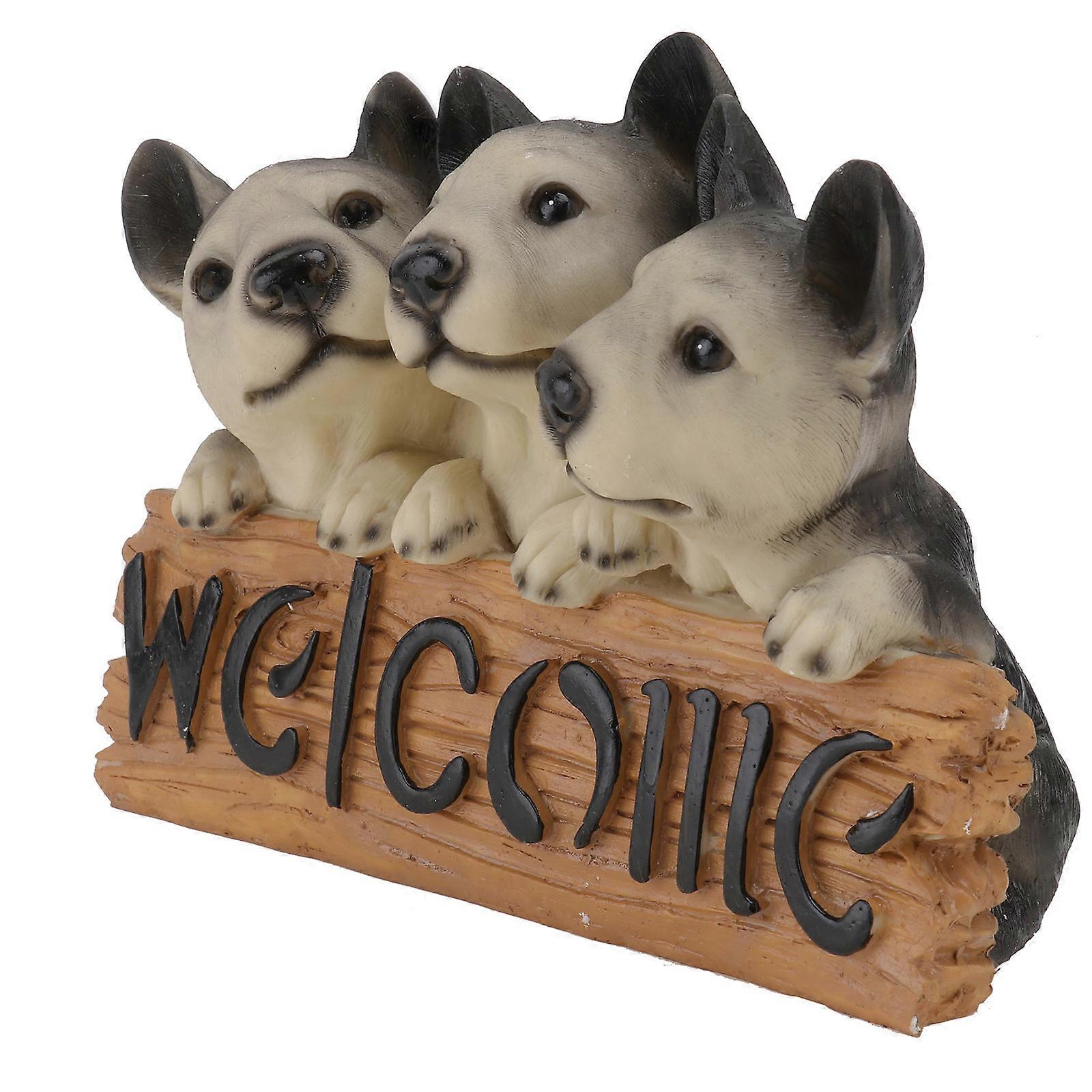 Dog Pattern Decor Puppy Modeling Decor for Decoration 3Pcs Brown Resin Items