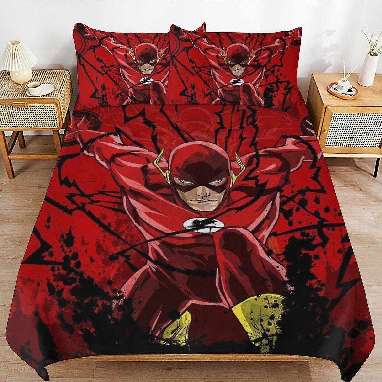 a146 Justice League Breathable Soft Surface Comfortable Texture Hotel Style Duvet Cover Sets with Zipper Closure b146