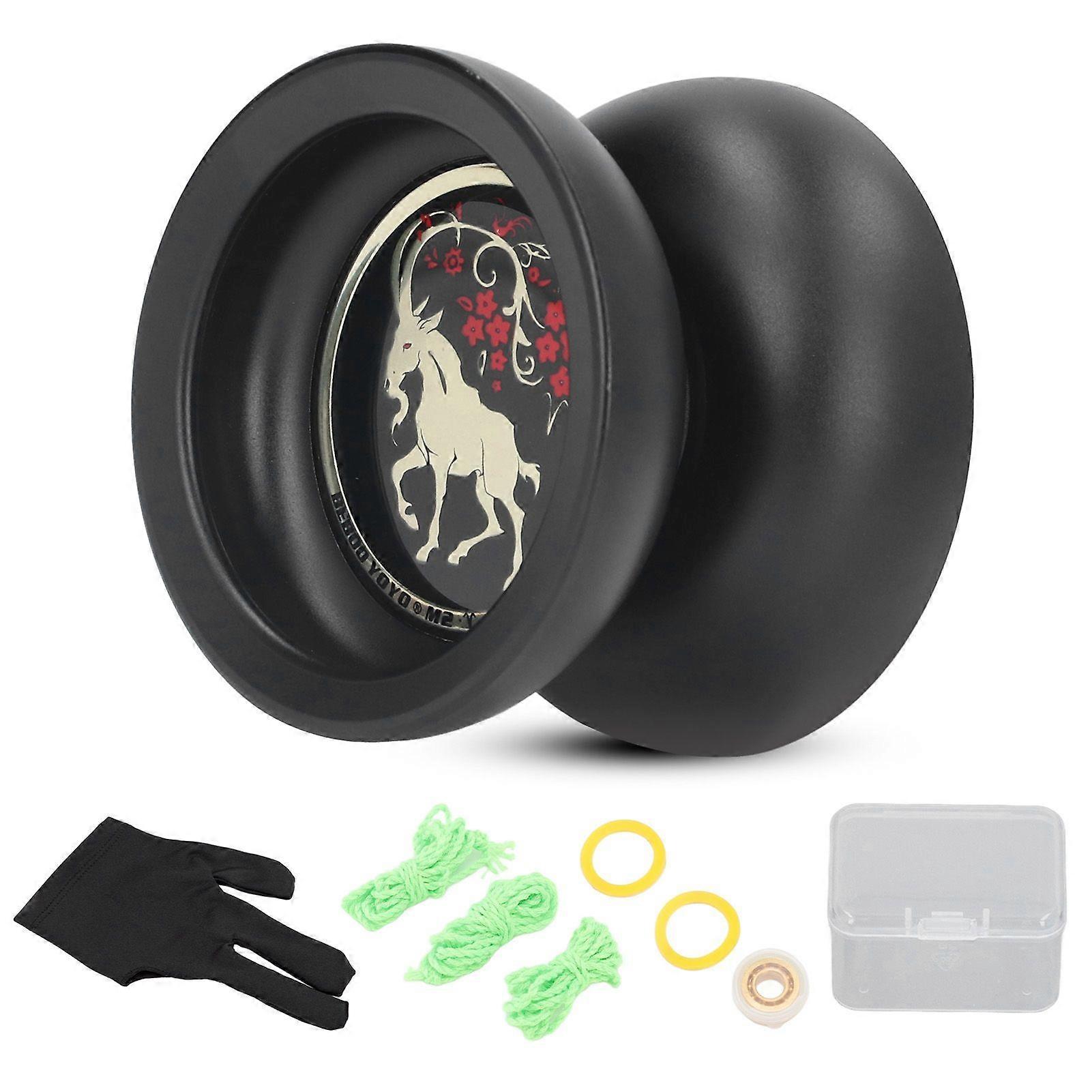 Beginner Yoyo Advanced Player Exquisite Yoyo Toy with Replacement Bearing Glove for Daily Practice
