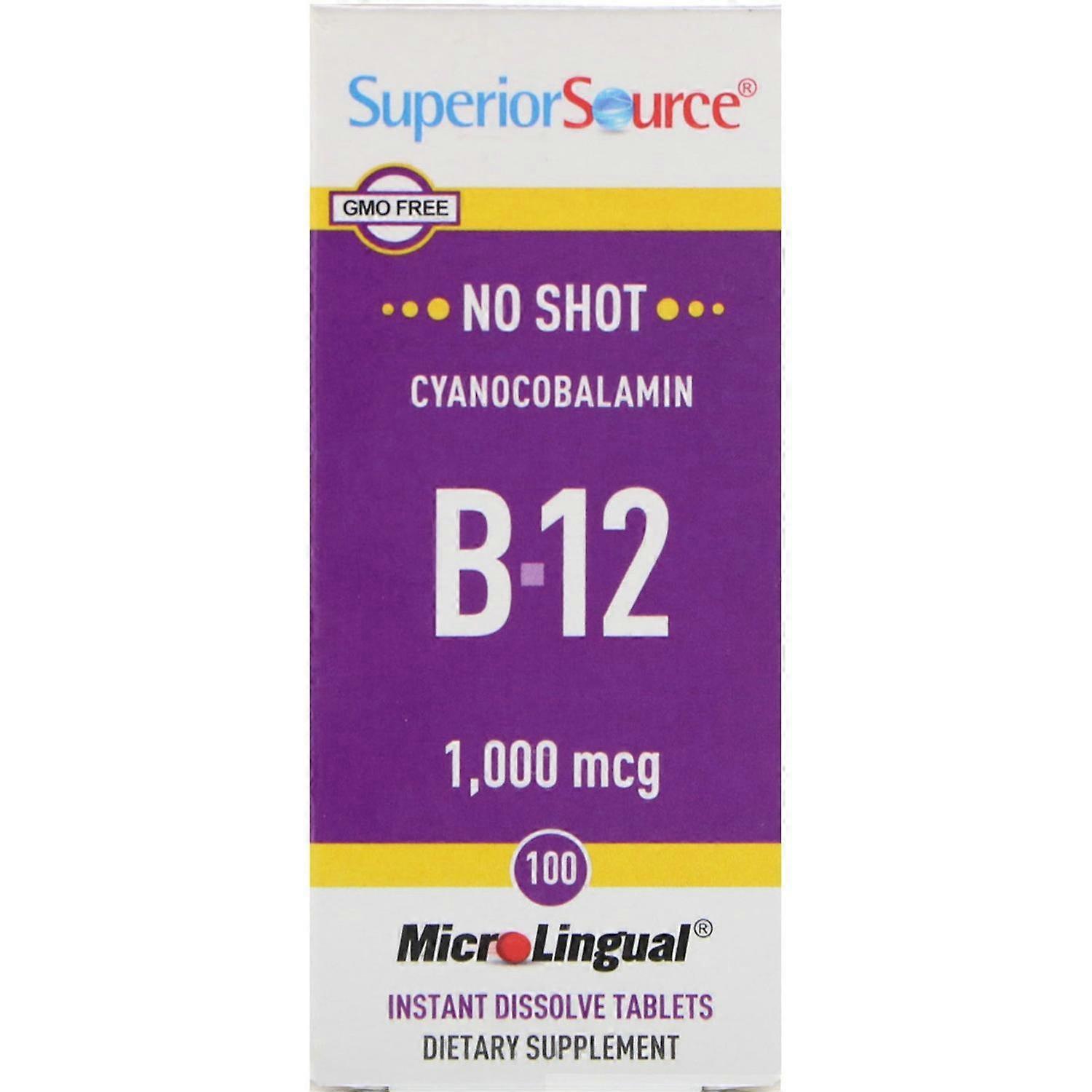 Superior Source, Cyanocobalamin B12, 1,000 mcg, 100 Tablets