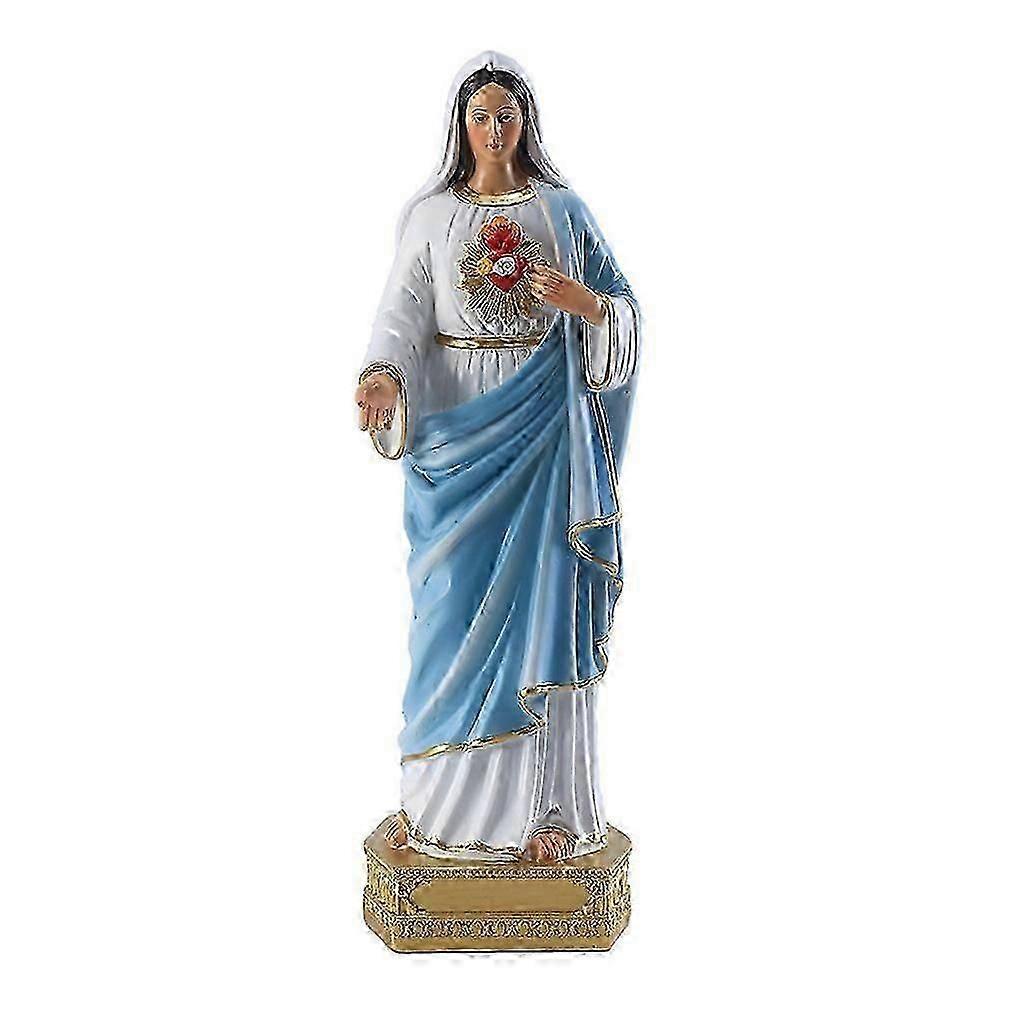 Elegant Sacred Heart Mary Statue in Blue Attire for Devotional Home Decor and Spiritual Display