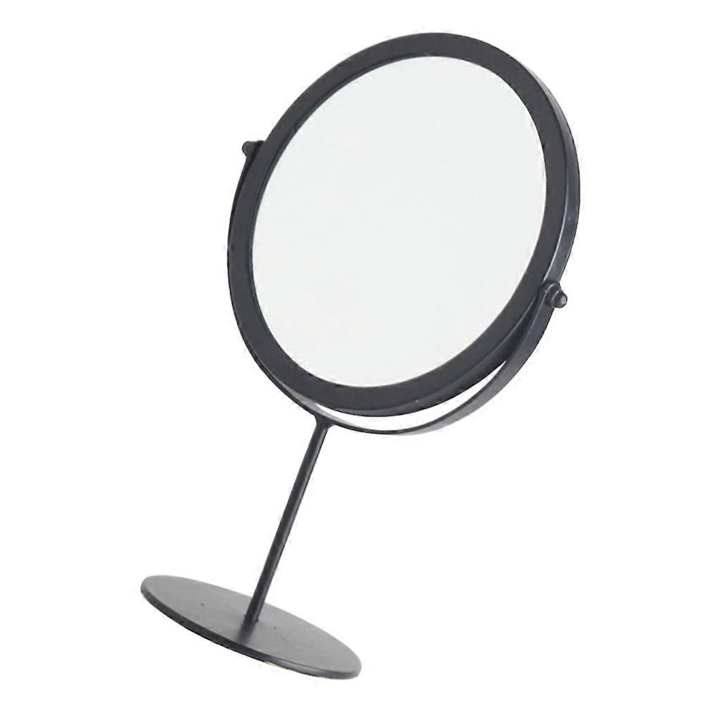 Round Shaped Makeup Mirror Black for Home Use 2Pcs Desktop Mirror Ornament