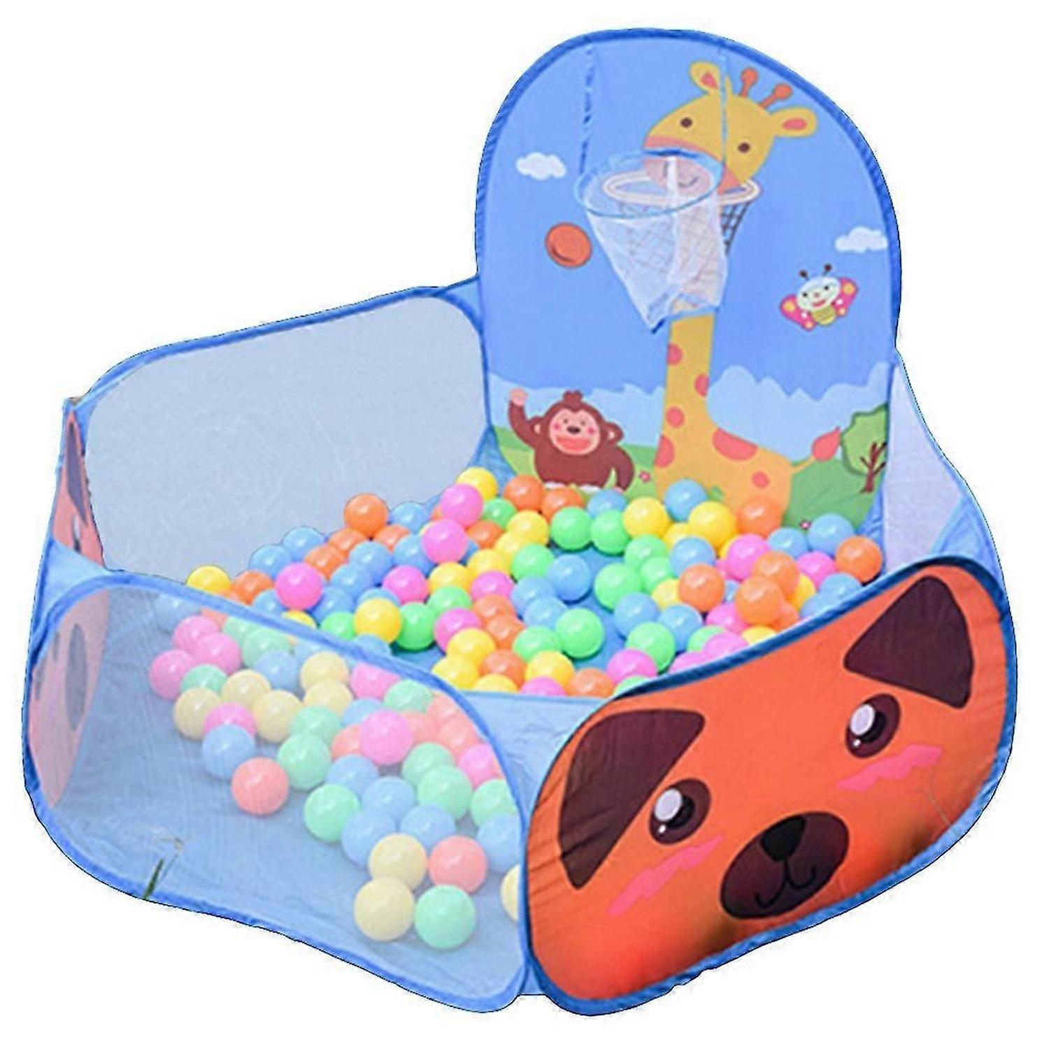 Crianças Ball Pit Ball Tent Toddler Ball Pit com basquete para crianças (Blue Fawn)