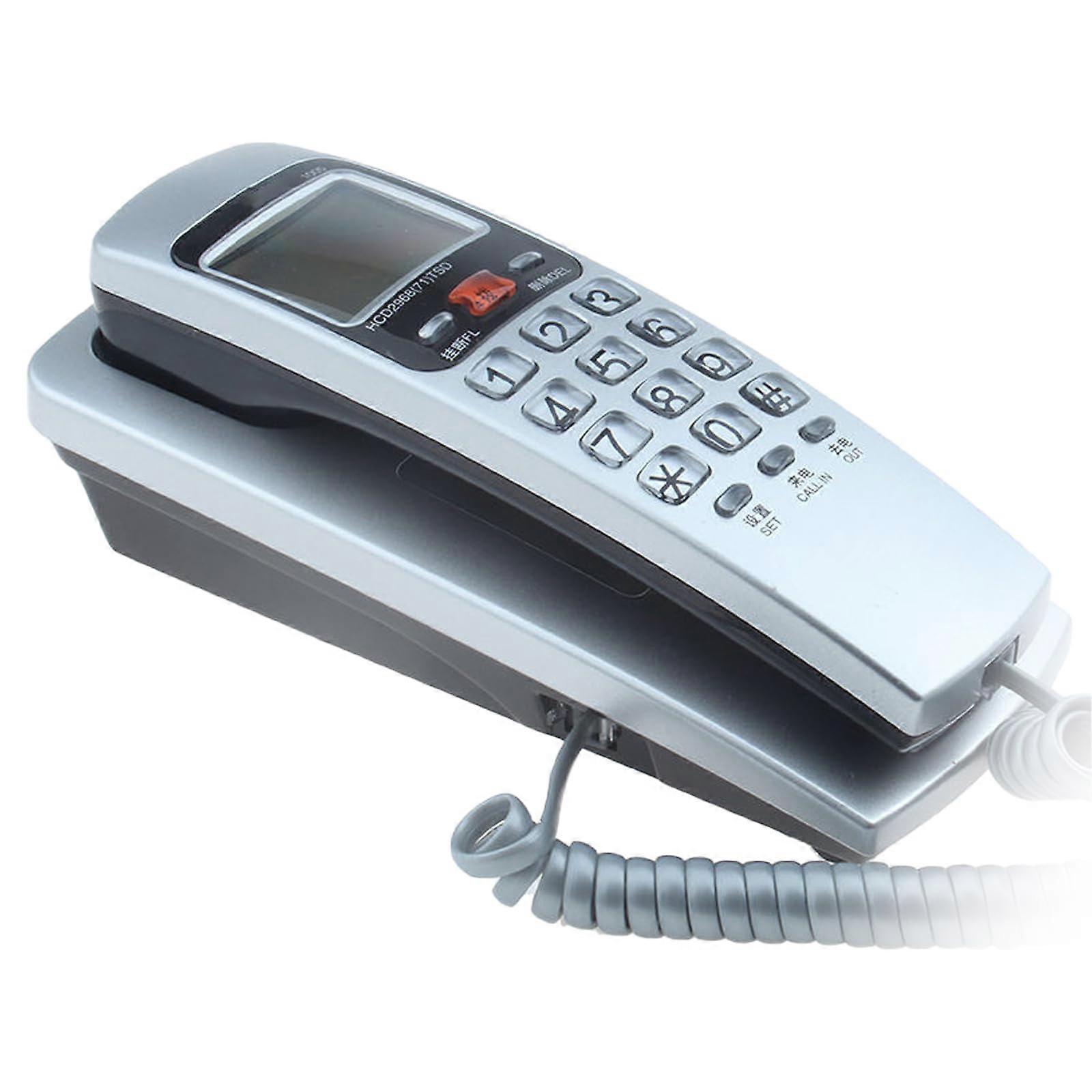 Corded Landline Phone With Last Number Redial, Call Storage, Query Function, Easy Install For Home Office, Silver