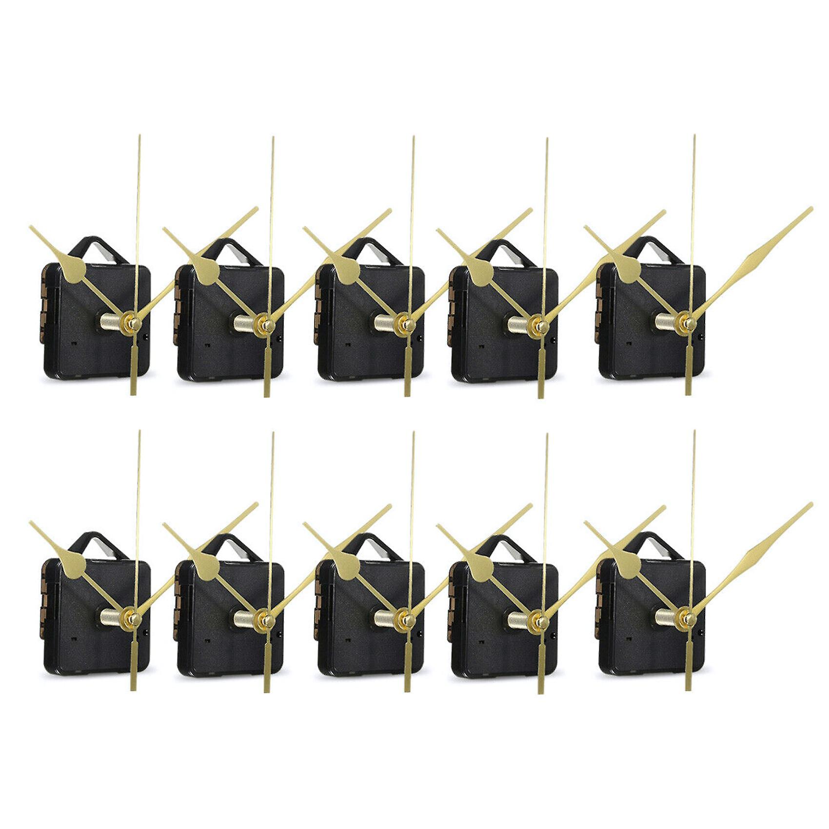 10Pcs DIY Silent Movement Spindle Hands Wall Quartz Clock Movement Mechanism Repair Part Clock Kit