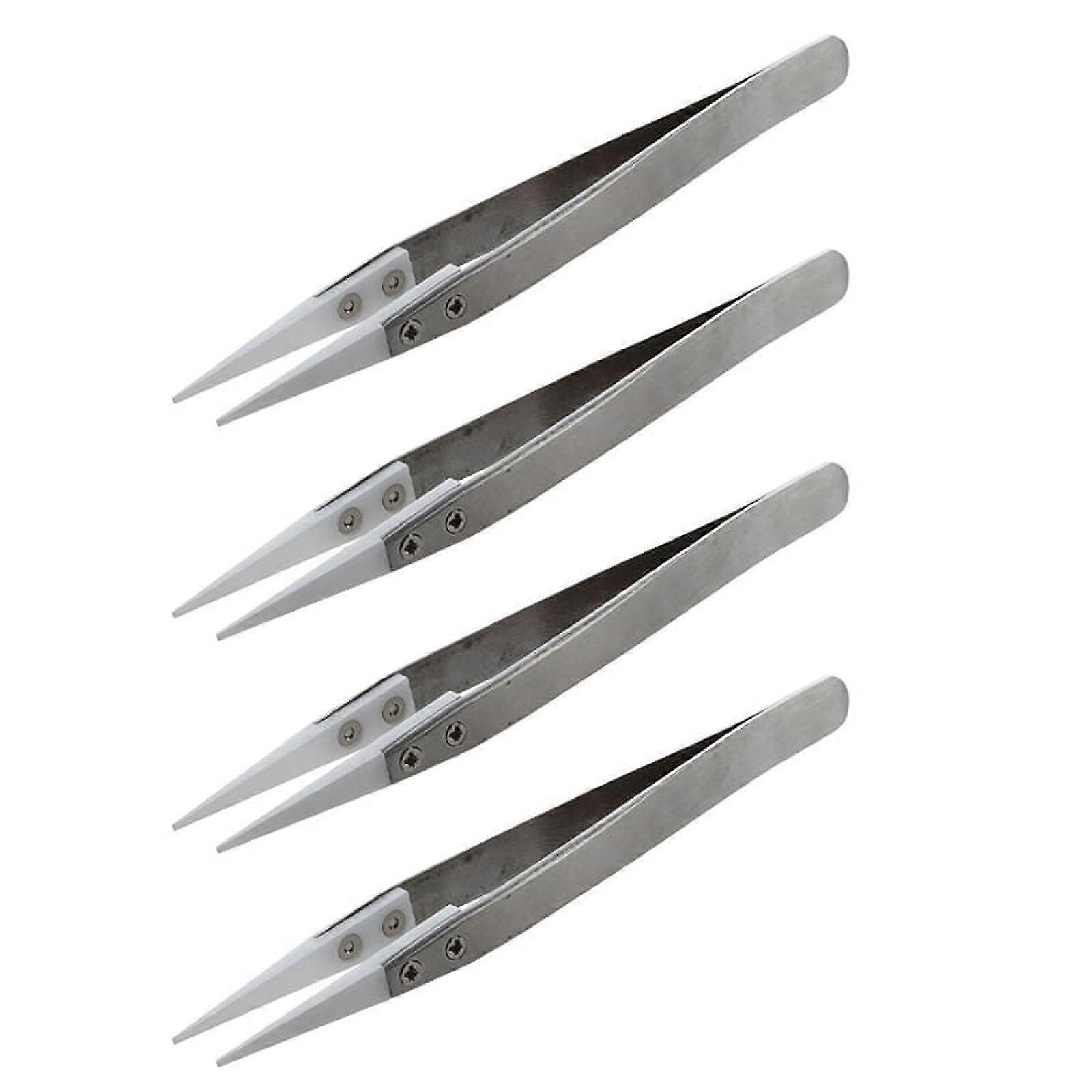 4X Ceramic Tweezers - Heat - Pointed Tip