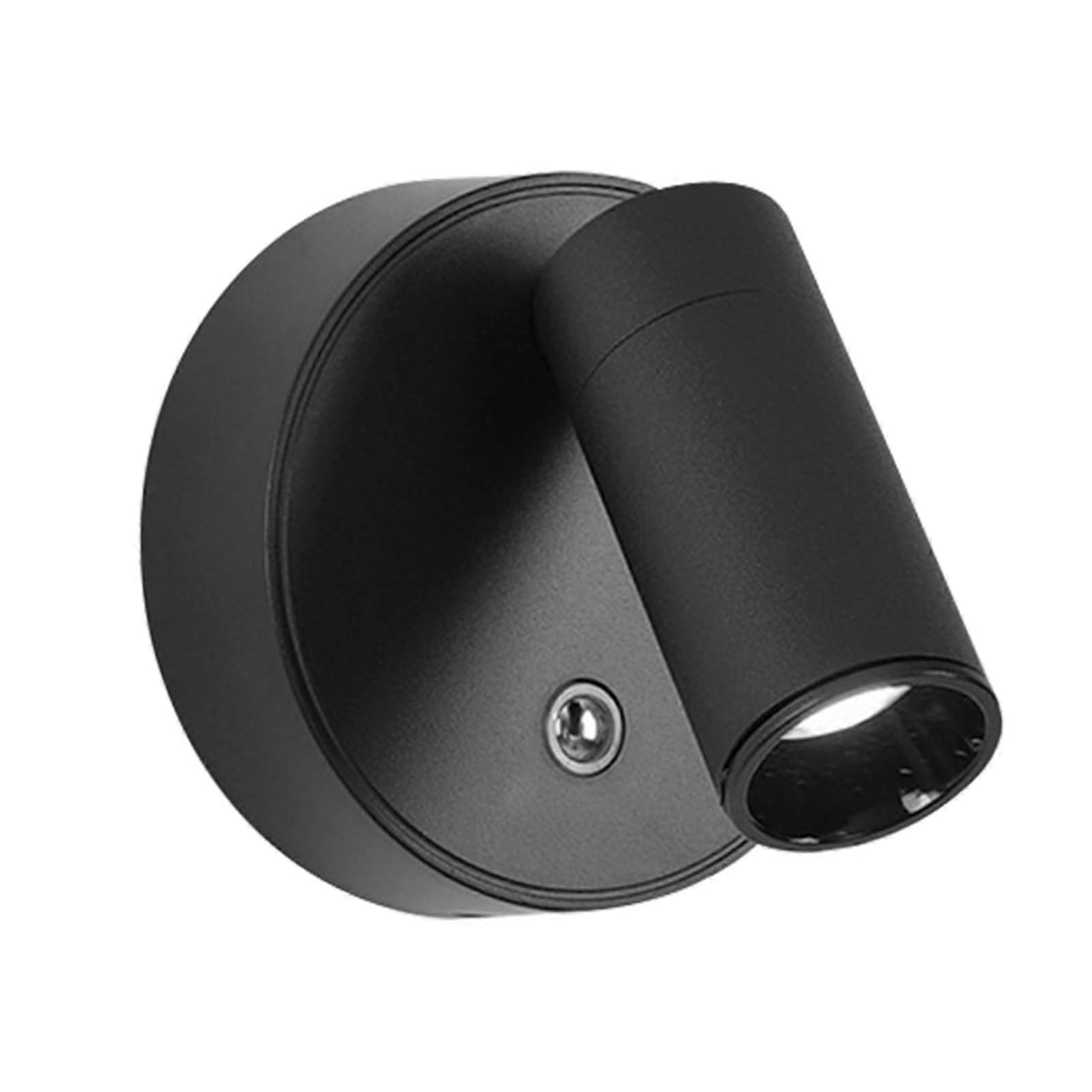 LED Ceiling Spotlight Indoor Magnetic Wall Lamp, Dimmable Bedside Reading Light, Adjustable Angle, Cold Light, Black