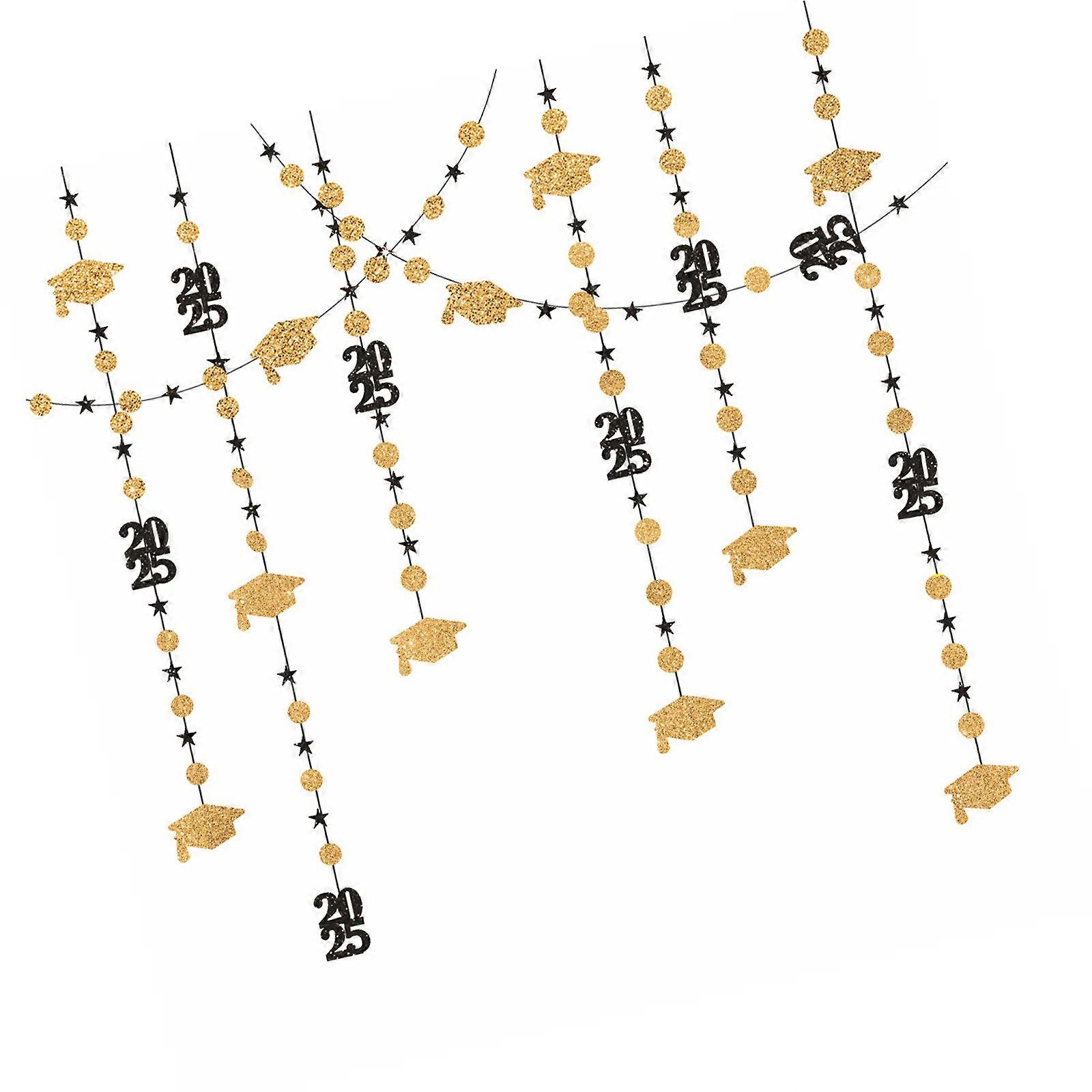 Graduation Glittering Paper Backdrop Features Circle Designs Commencement Backdrop Wall Hanging Decoration Multicolor