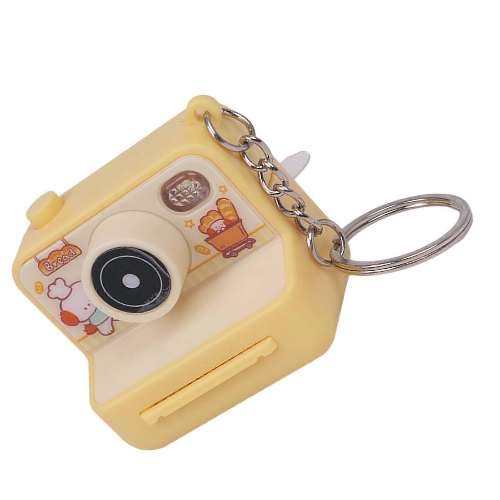 Imitation Camera Shape Keychain Decoration with Press Play Sound and Auto Glowing LED Nighttime Visibility Enhancer Multicolor