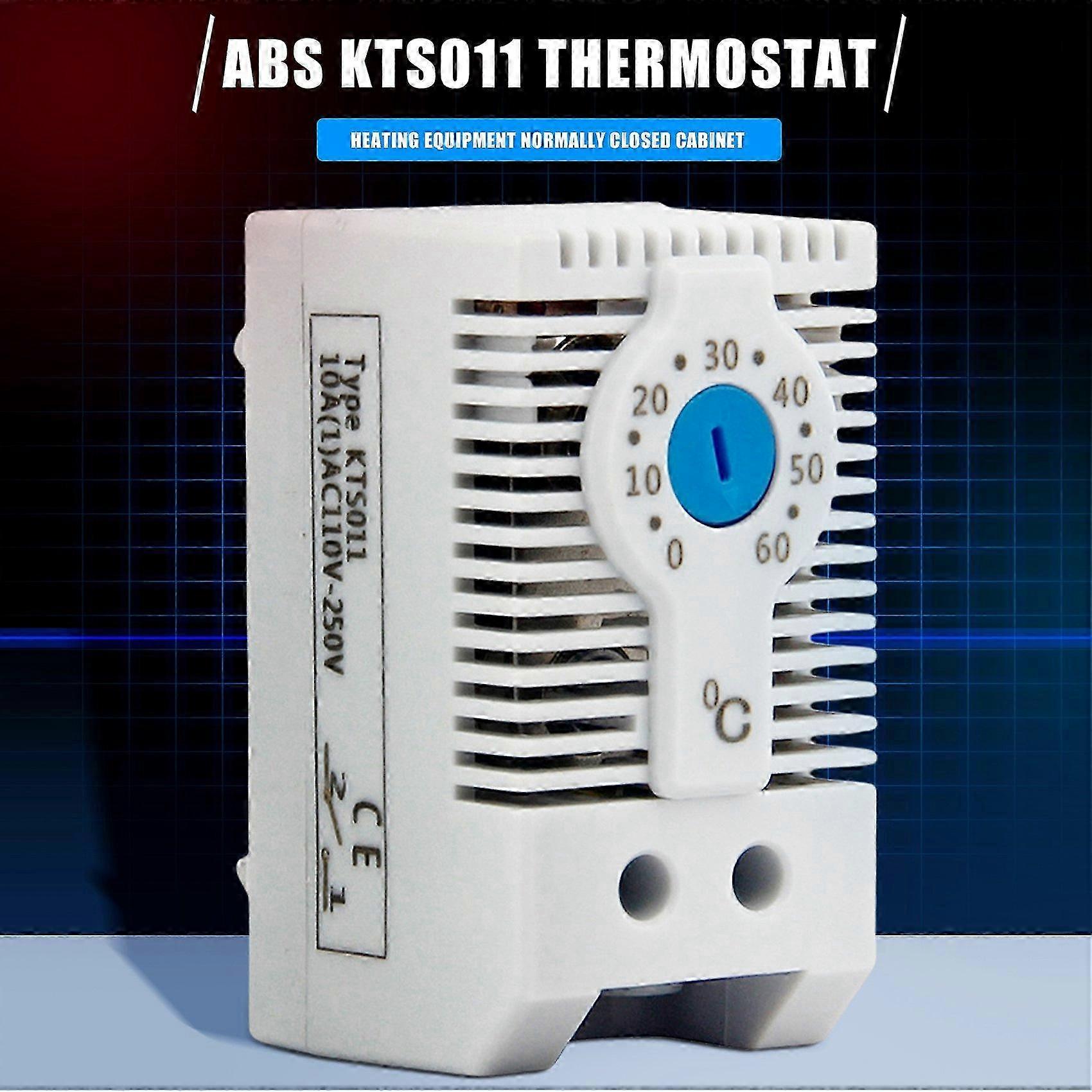 Adjustable mechanical thermostat for cabinet with DIN rail mount