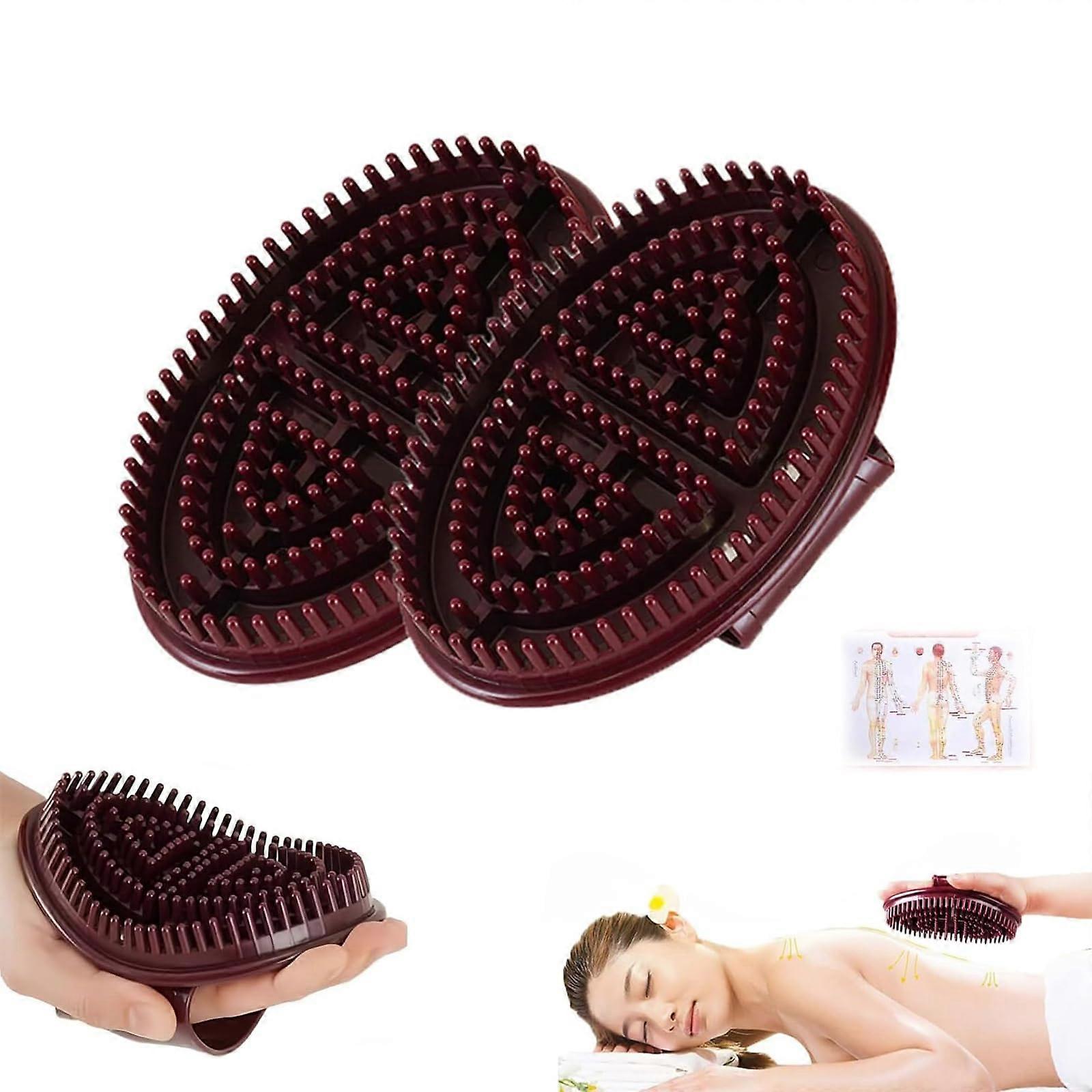 Massage Brush Set Full Body Relaxation 2Piece With Guide Map