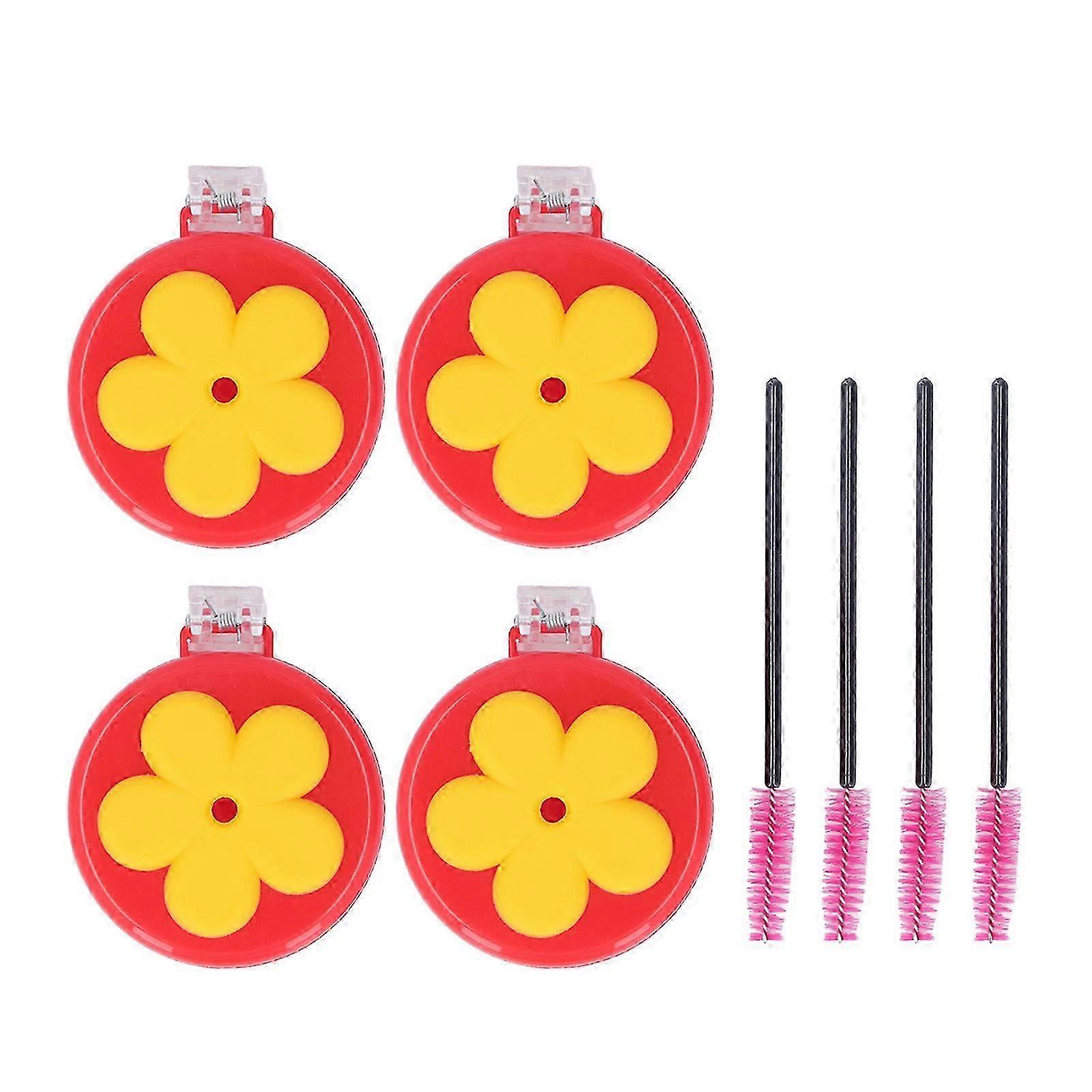 Hummingbird Feeder Flower Design Clip-On Feeders Easy to Install Durable Plastic Material Includes Cleaning Brushes Set of 4 for Outdoor Us