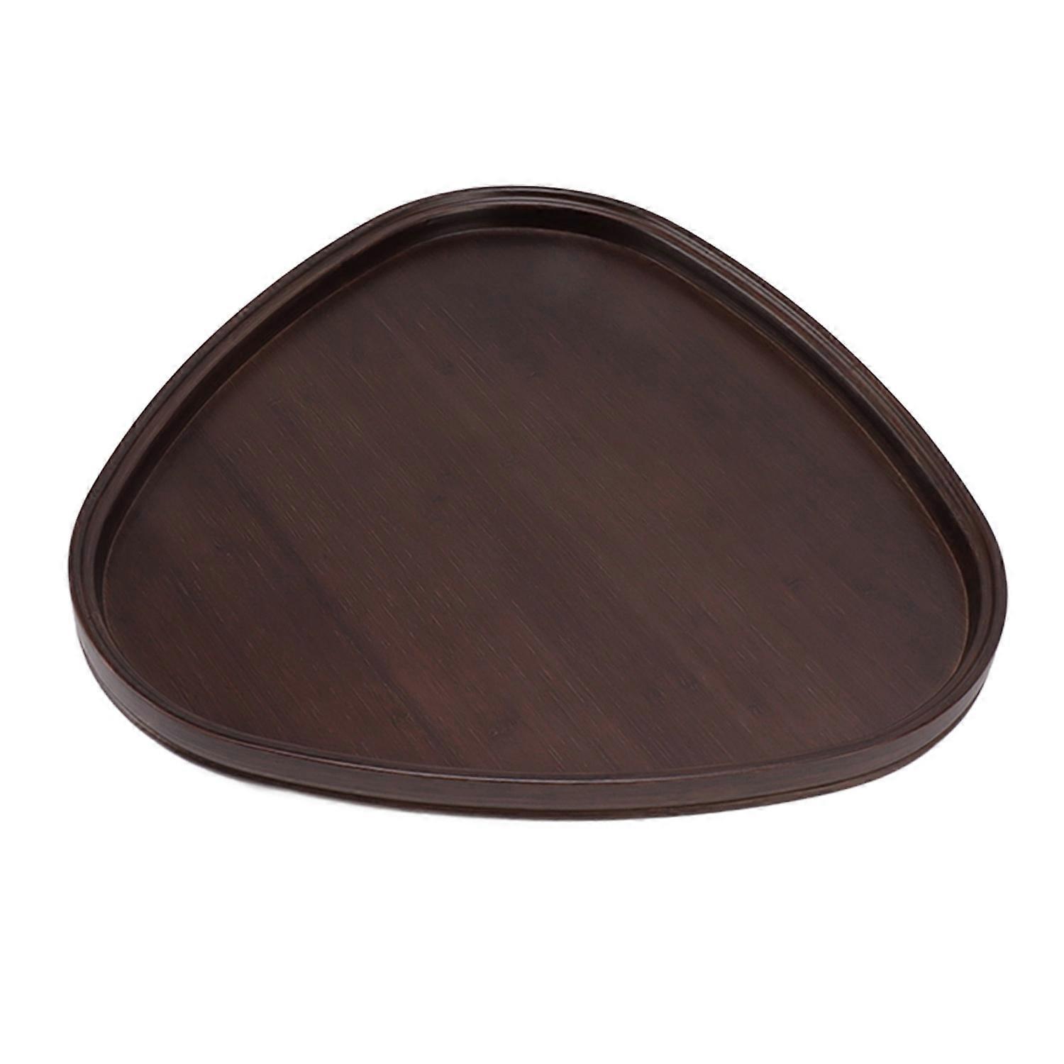 Wood Serving Tray Sturdy Bamboo Simple Elegant Triangular Multifunction Wooden Tea Tray for Cafe Off