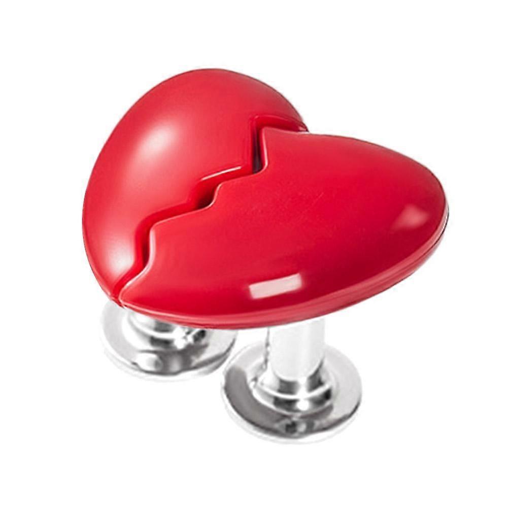 Toilet Push Button Flush Replacement, Simple Love Heart Shaped Colorful Plastic Tank Button Aid (White, 48*33.98mm)