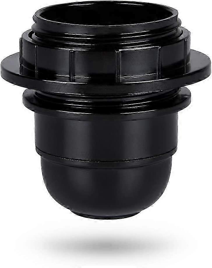 E27 Bulb Socket Holder, Black E27 Screw Socket with Plastic Ring for Light Bulbs