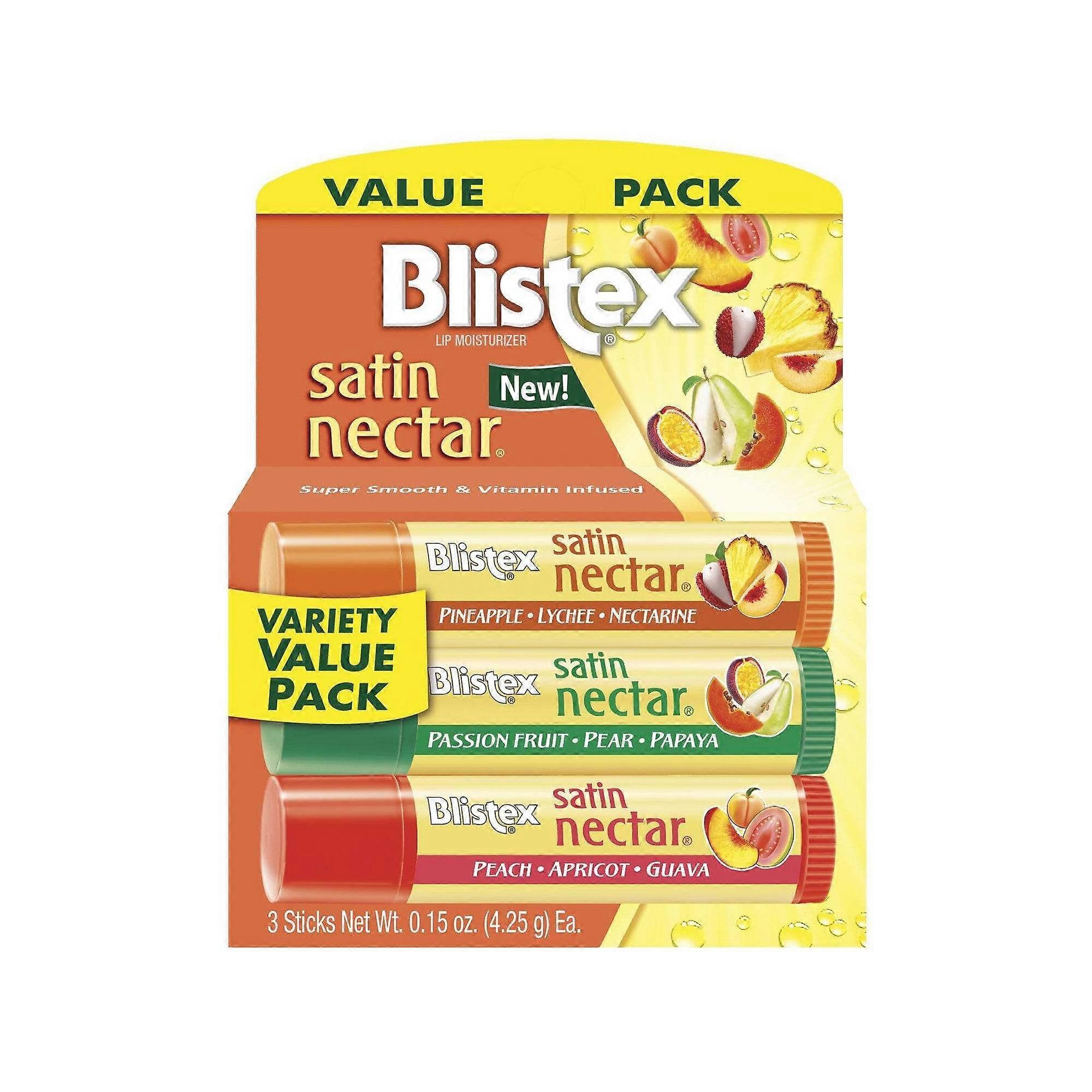 Blistex 唇部保湿霜多种超值装，缎面花蜜，3 件