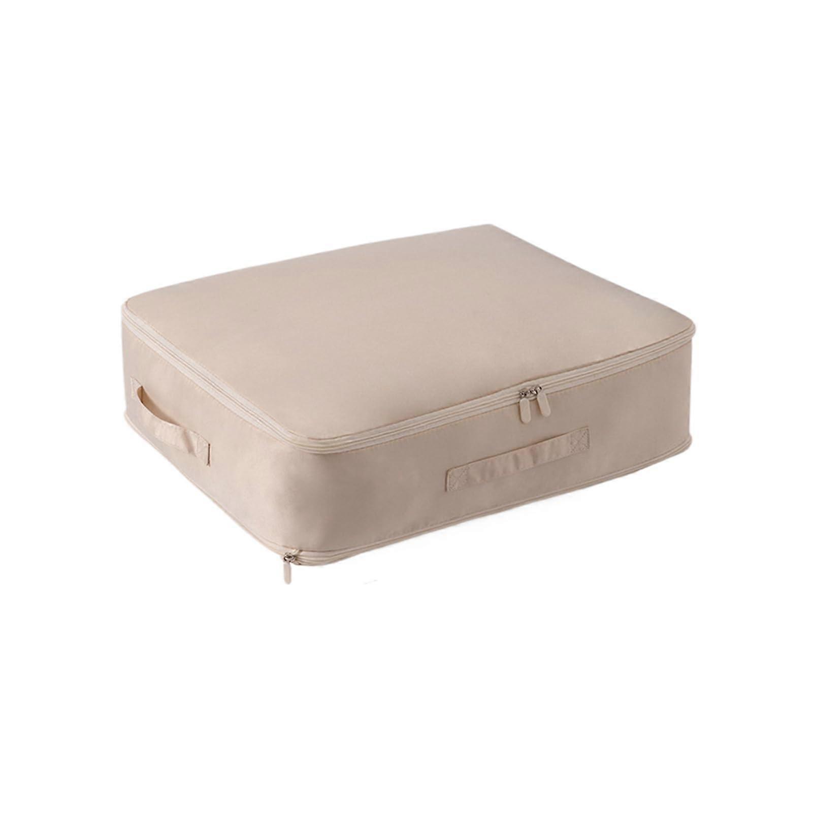 Compression Organizer Storage Bag Beige 54x42x30 CM Reinforced Handle SpaceSaving Cloth Organizer Storage Pouch