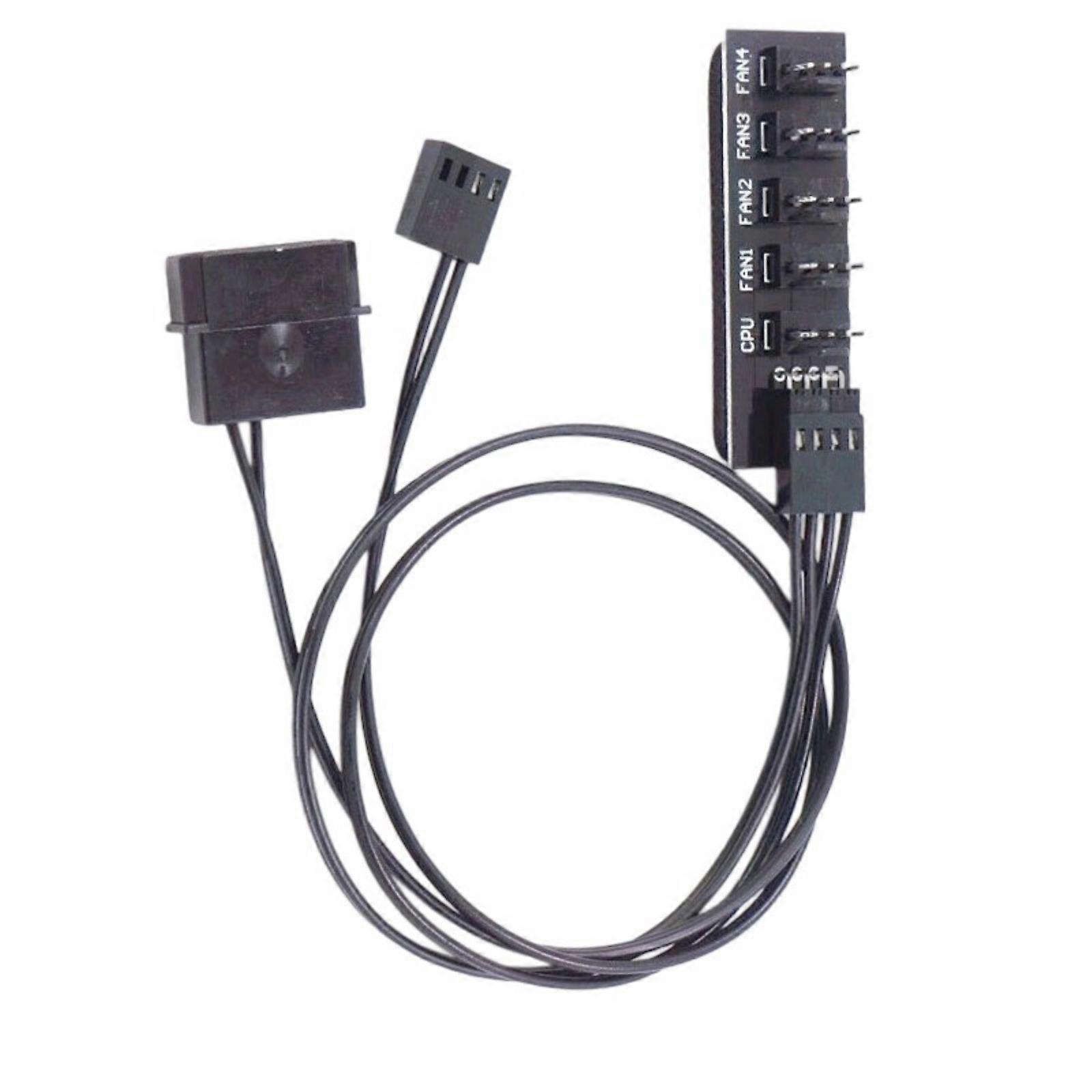 Fan HUB PC CPU Cooling 4PIN Power Cable Splitter Adapter Sleeved Case for Desktop Computer Coolers Fan Replacement Multicolor