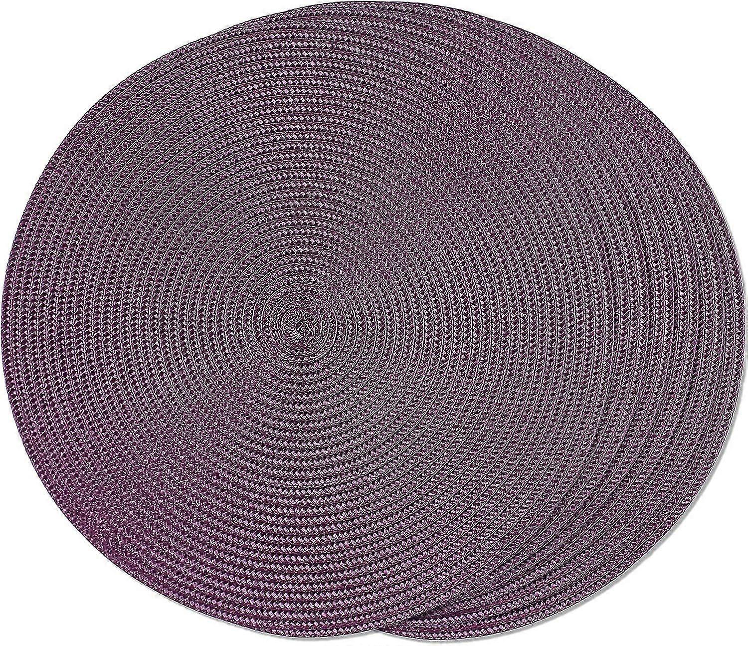 Ensemble de table à manger de 6 sets de table tressés ronds violets pour tables à manger sets de table lavables tissés antidérapants 38cm