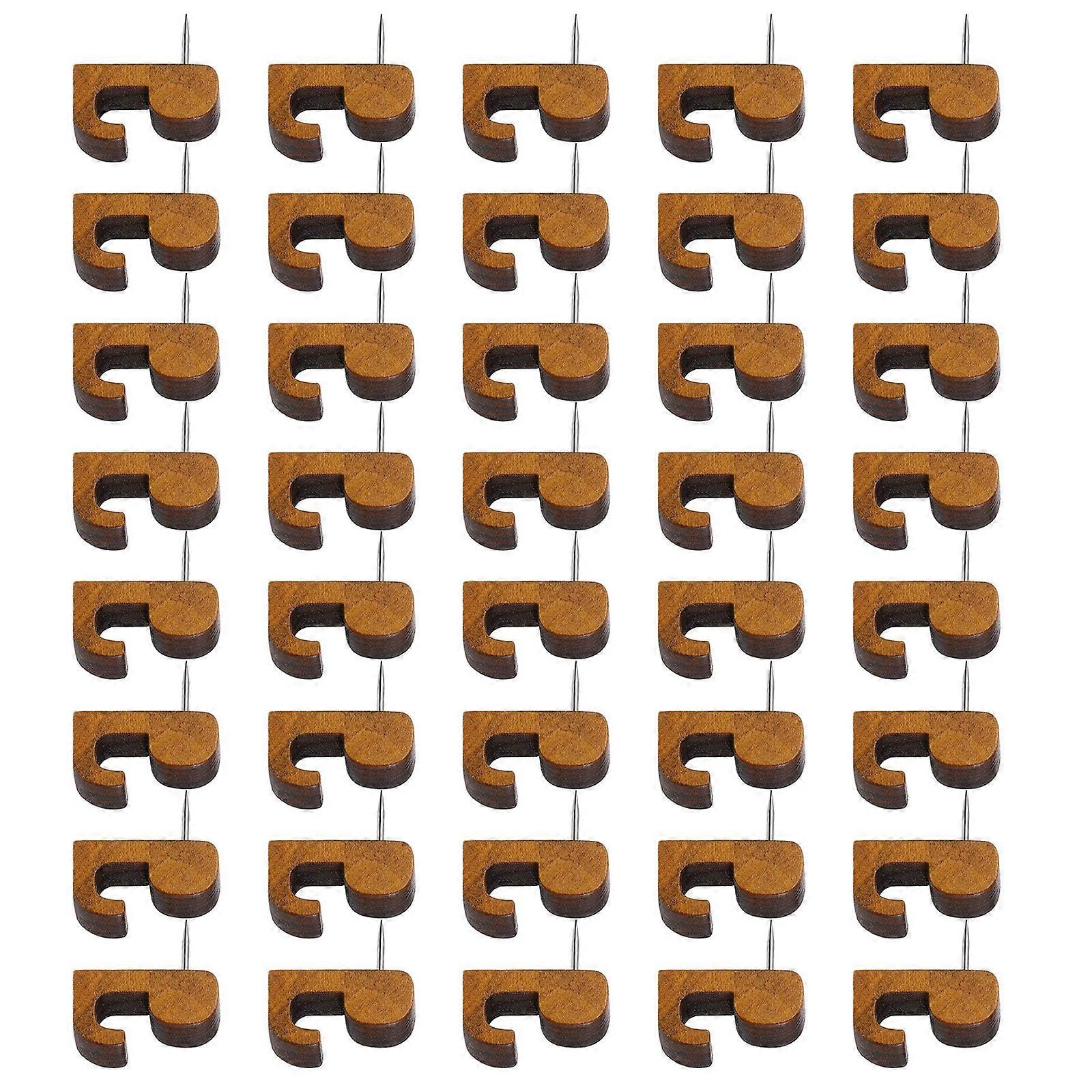 20/40Pcs Cork Board Decorative Thumb Tacks Wood Push Pins Hook Decorative Push Pin for Wall Hanging Easy to Use Multicolor