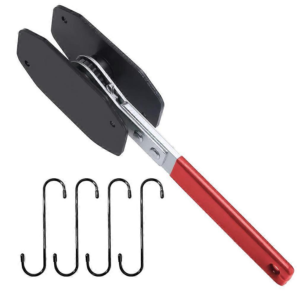 Brake Caliper Compression Tool, Carbon Steel Brake Caliper Tool,Caliper Compression Tool with 4 Brake Caliper Hooks Red
