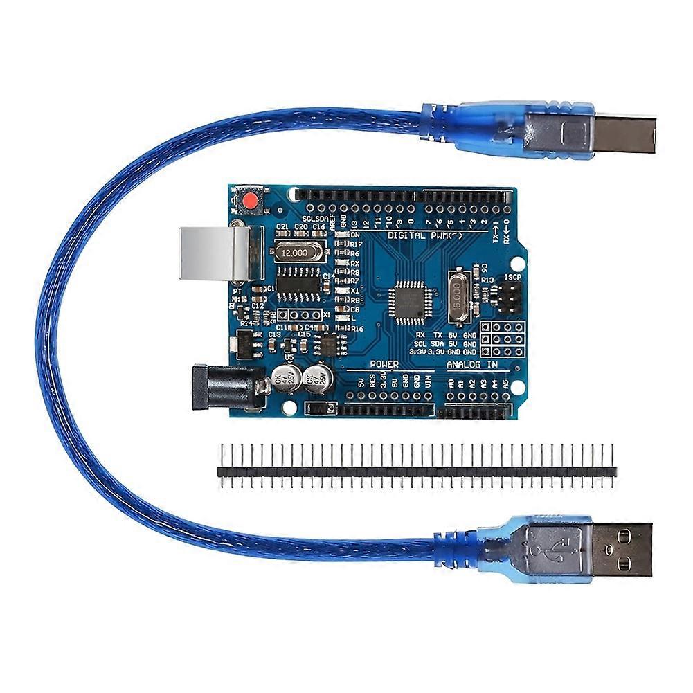 UNO R3 Motherboard MCU Development Board Module with USB Cable and 2.54mm Straight Pin Header 328PB Chip