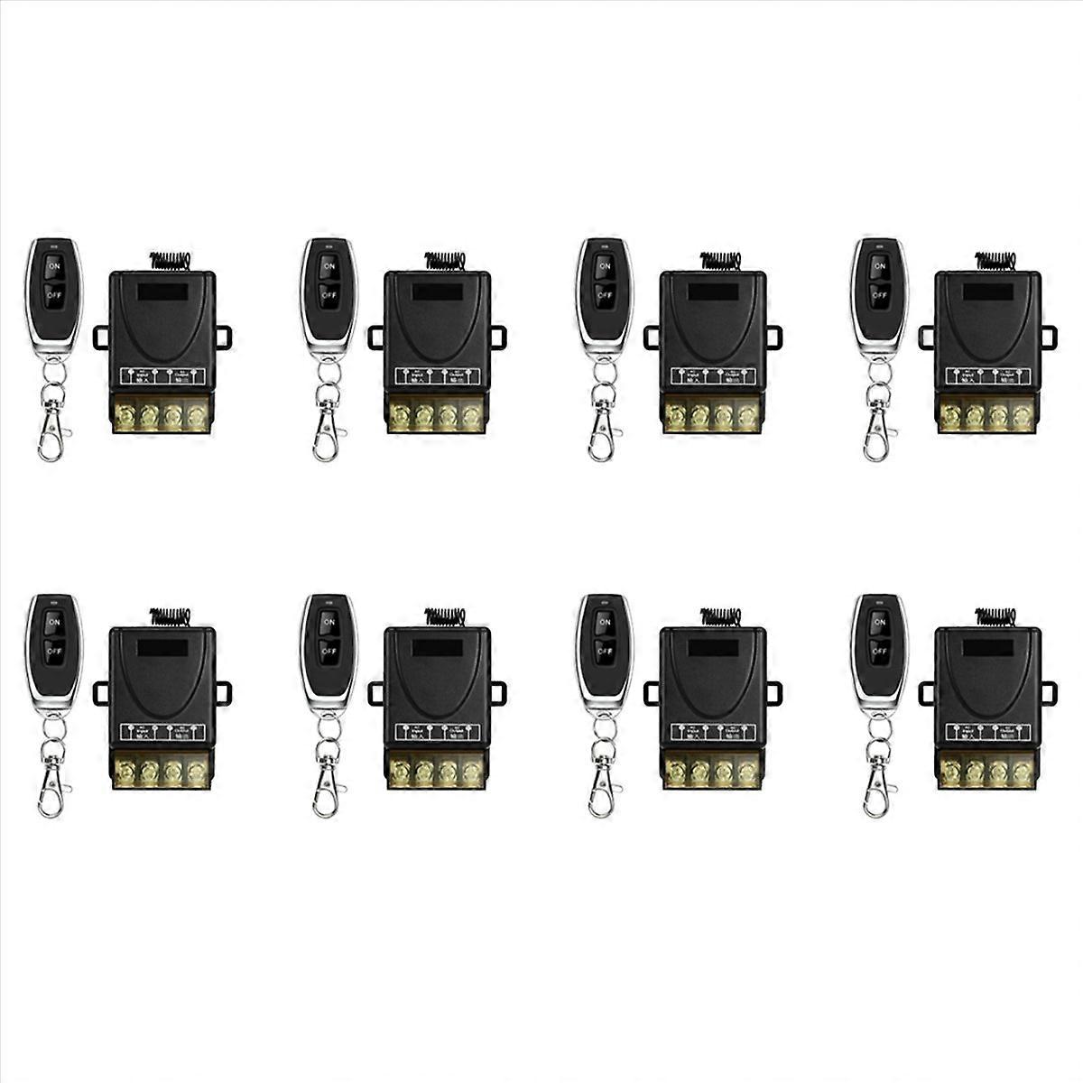 8X 433MHz 220V Water Pump Remote Control Switch 1Ch 30A Receiver Module ON/OFF Wireless Transmitter 