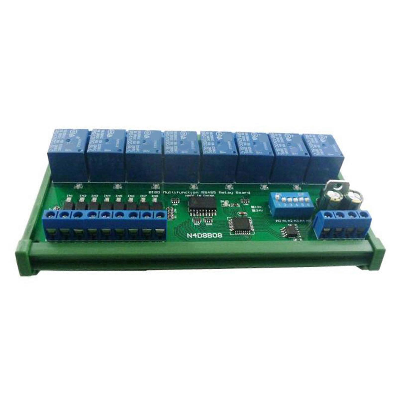 High Capacity 8 Channel Relays Module with RS485 Communication 8 Channel RS485 Control Module Multifunction for Projects Multicolor