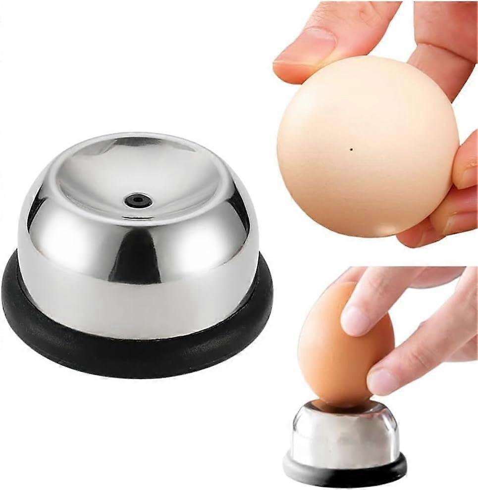 Stainless Steel Egg Piercer with Safe Spring Mechanism for Easy Peeling and Preventing Cracks (Black)