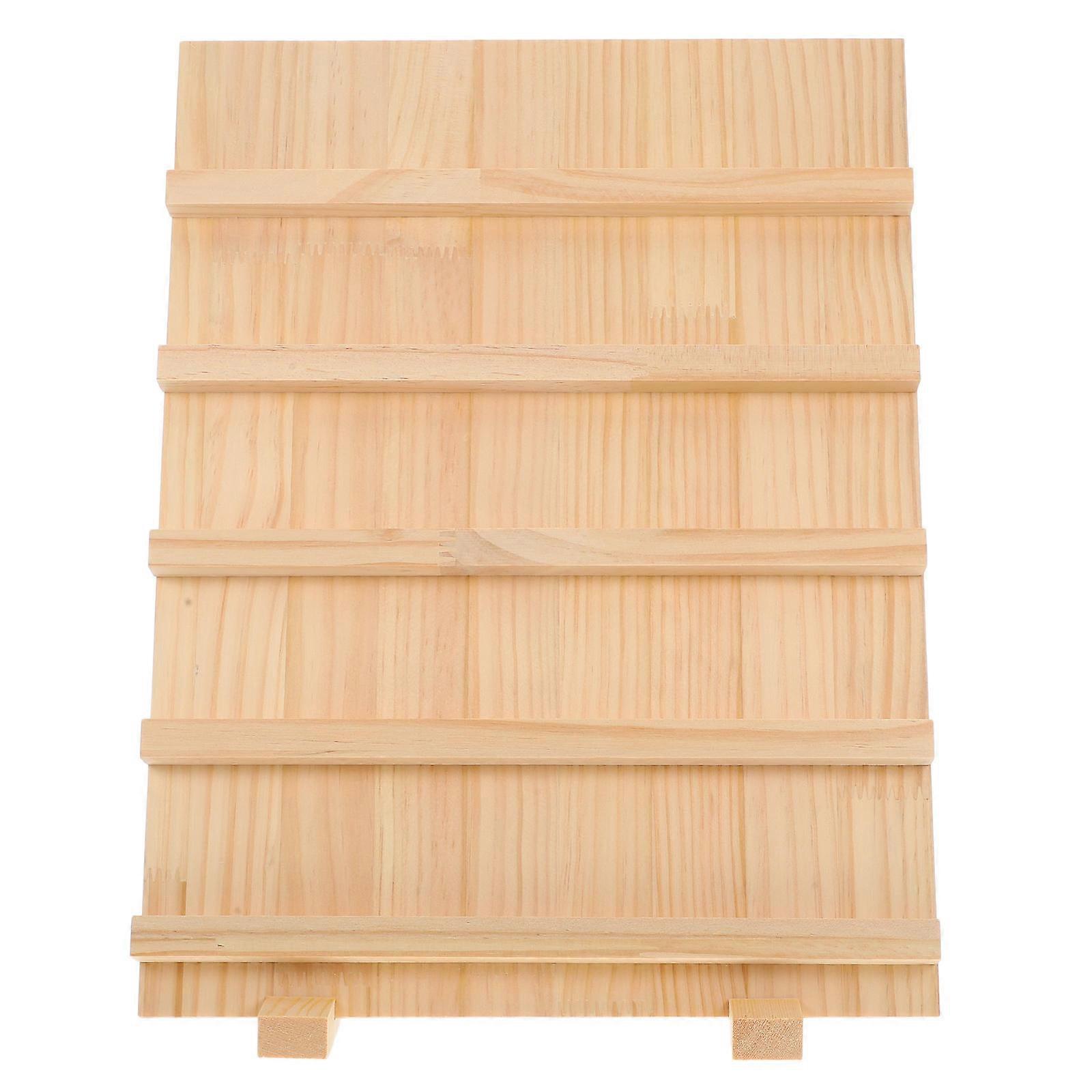 Five-Layer Jewelry Display Stand with Base Wooden Holder for Earring Display