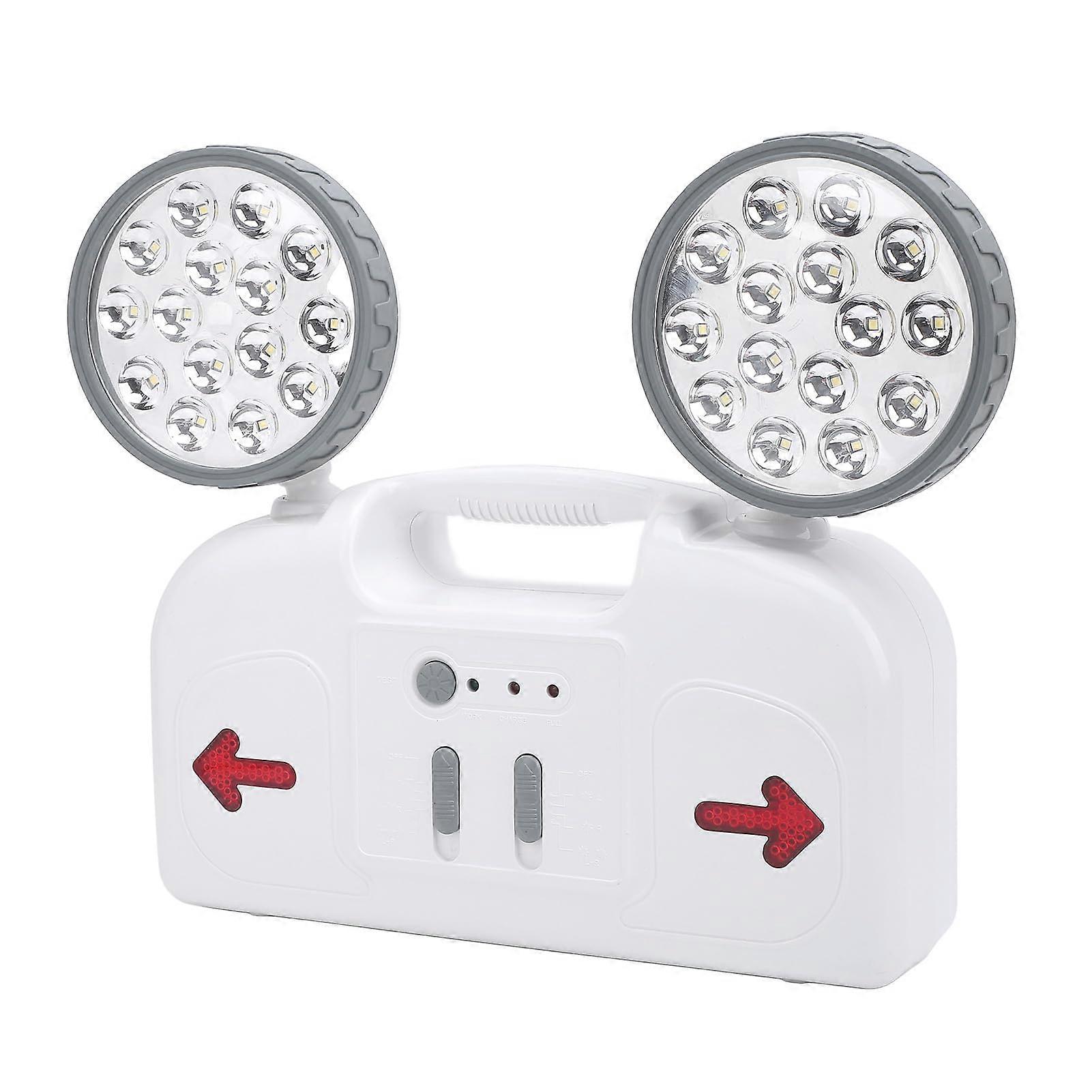 LED Emergency Light with Battery Backup, Bright 2Lamp Wall Mounted Exit Lighting for Power Outages