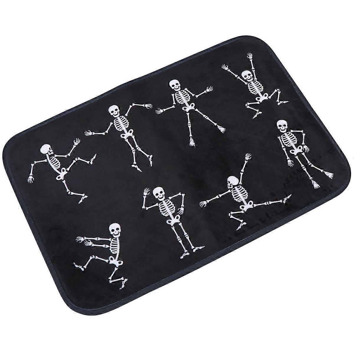 1pc Halloween Skull Pattern Floor Mat Non-slip Printing Floor Mat (As Shown)
