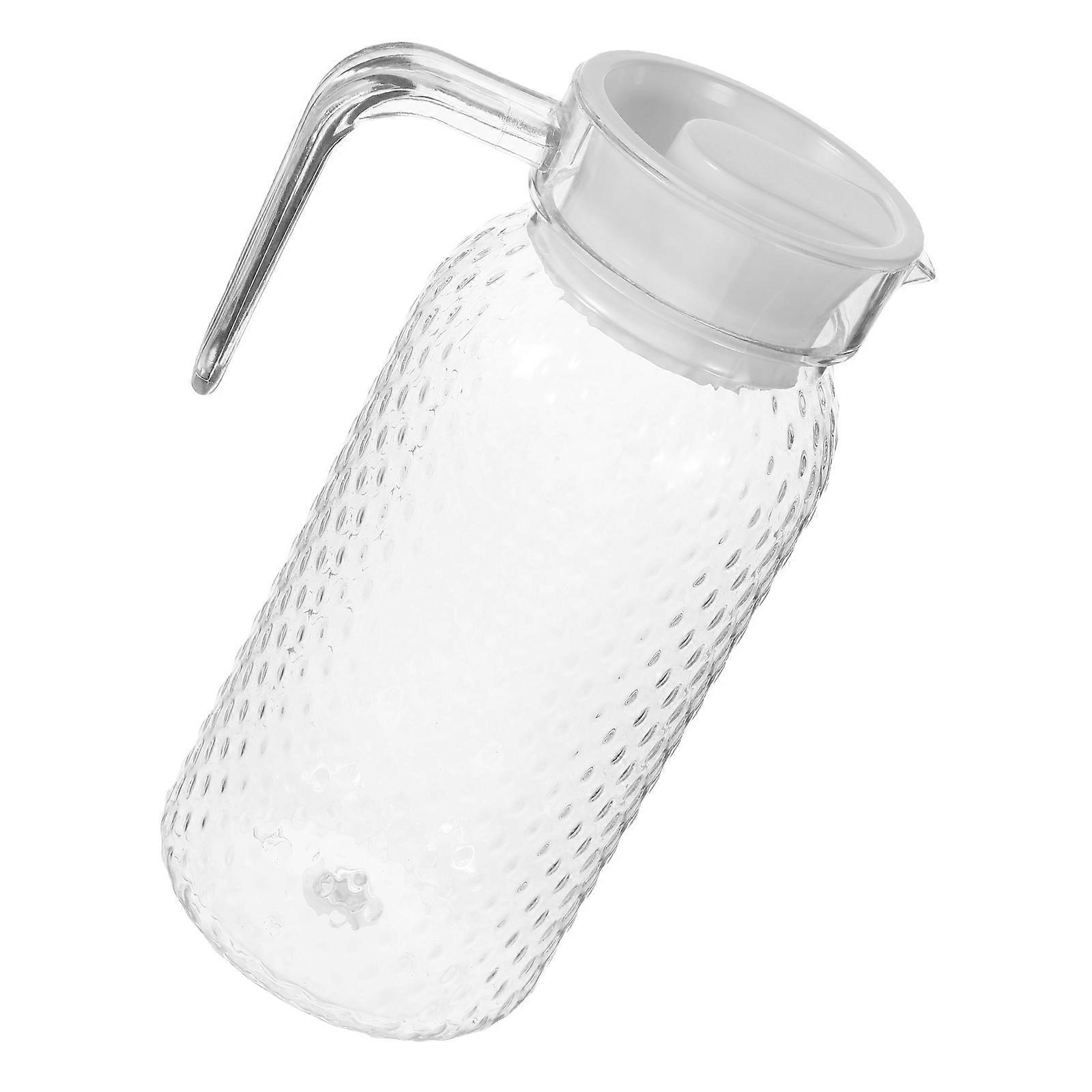Drinking Pitcher With Lid Transparent Acrylic Hammered Texture Restaurant Use 1Pcs